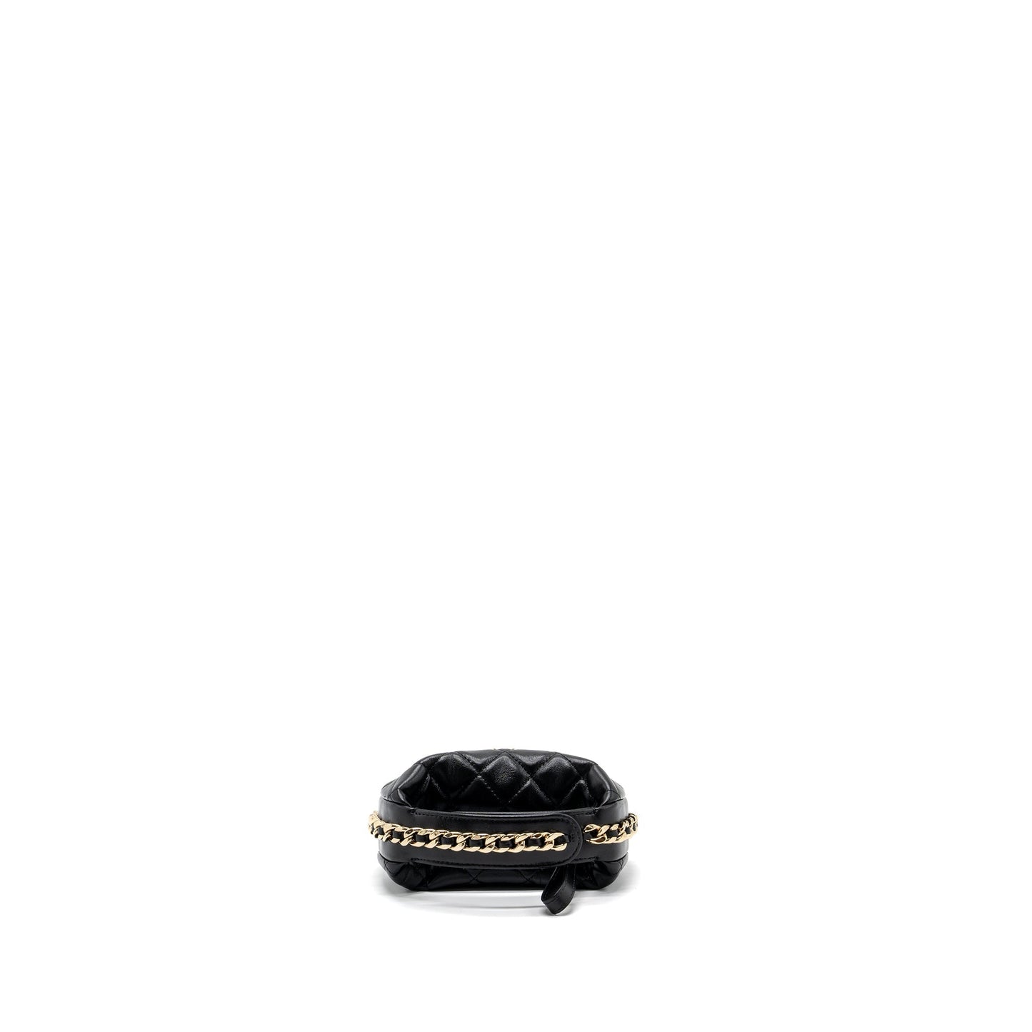 Chanel 23C round Clutch lambskin black  (microchip)