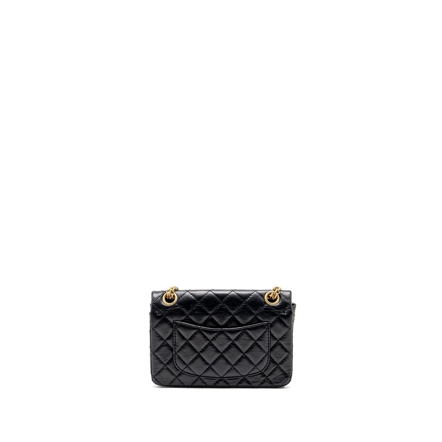 Chanel mini 2.55 reissue flap bag aged calfskin black