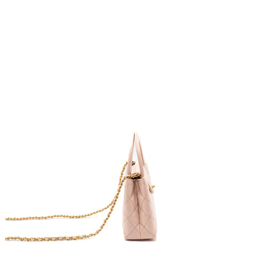 Chanel 23k Mini Shopping Bag Calfskin Light Pink  Brushed (Microchip)