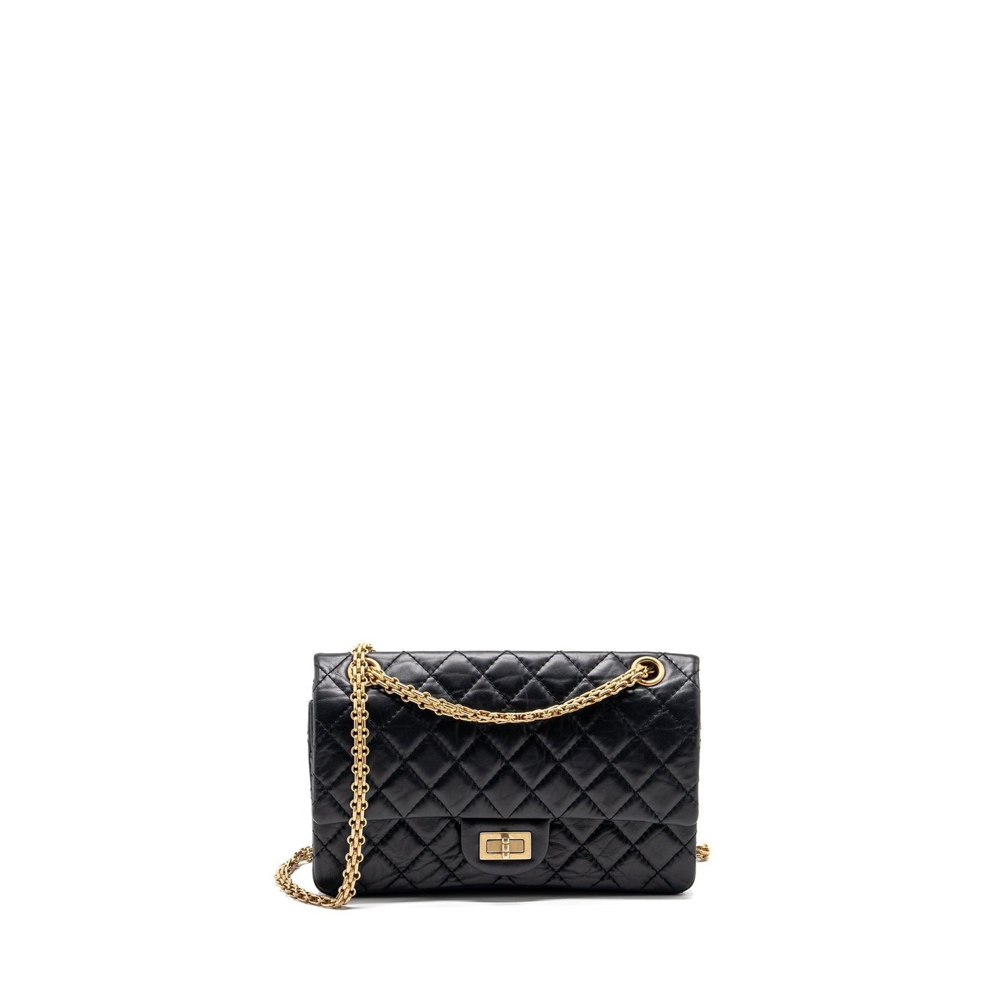 Chanel Small 2.55 reissue double flap bag aged calfskin black