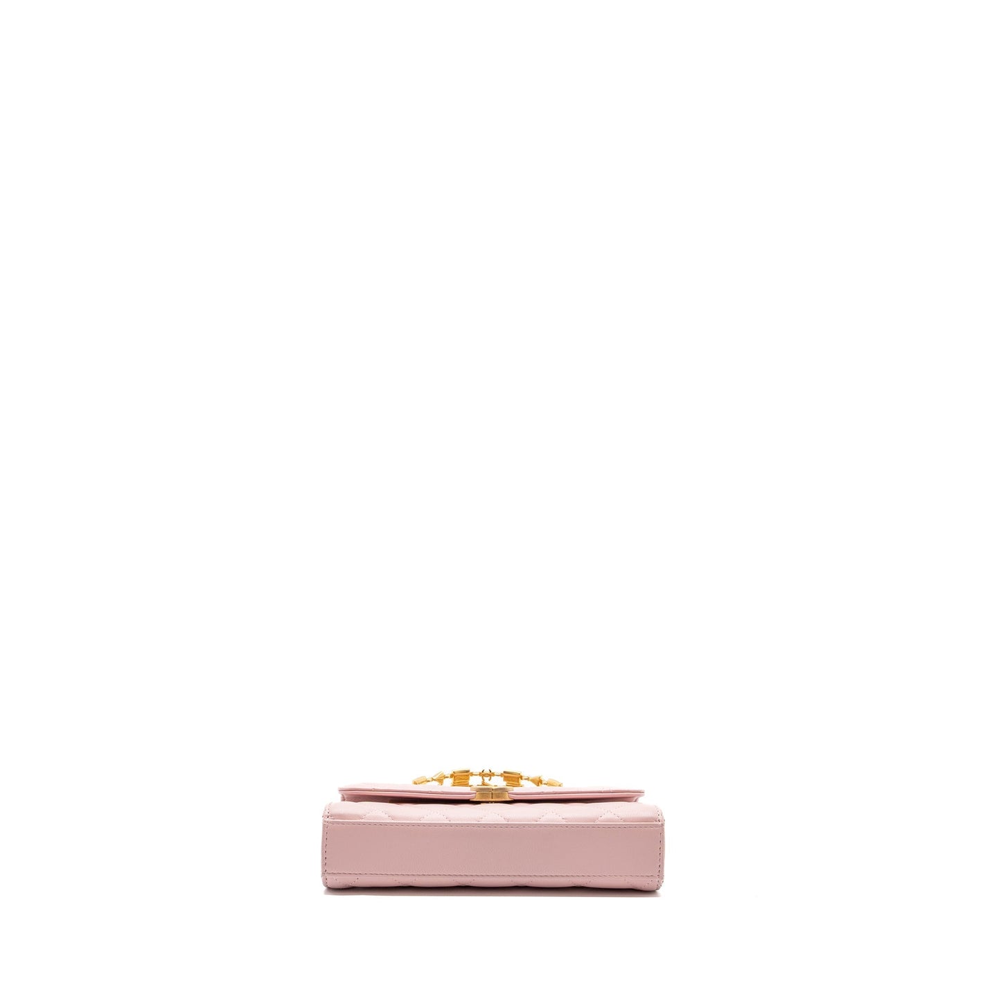 Chanel 22B Flap Bag With Enamel Top Handle Lambskin Light Pink  (Microchip)