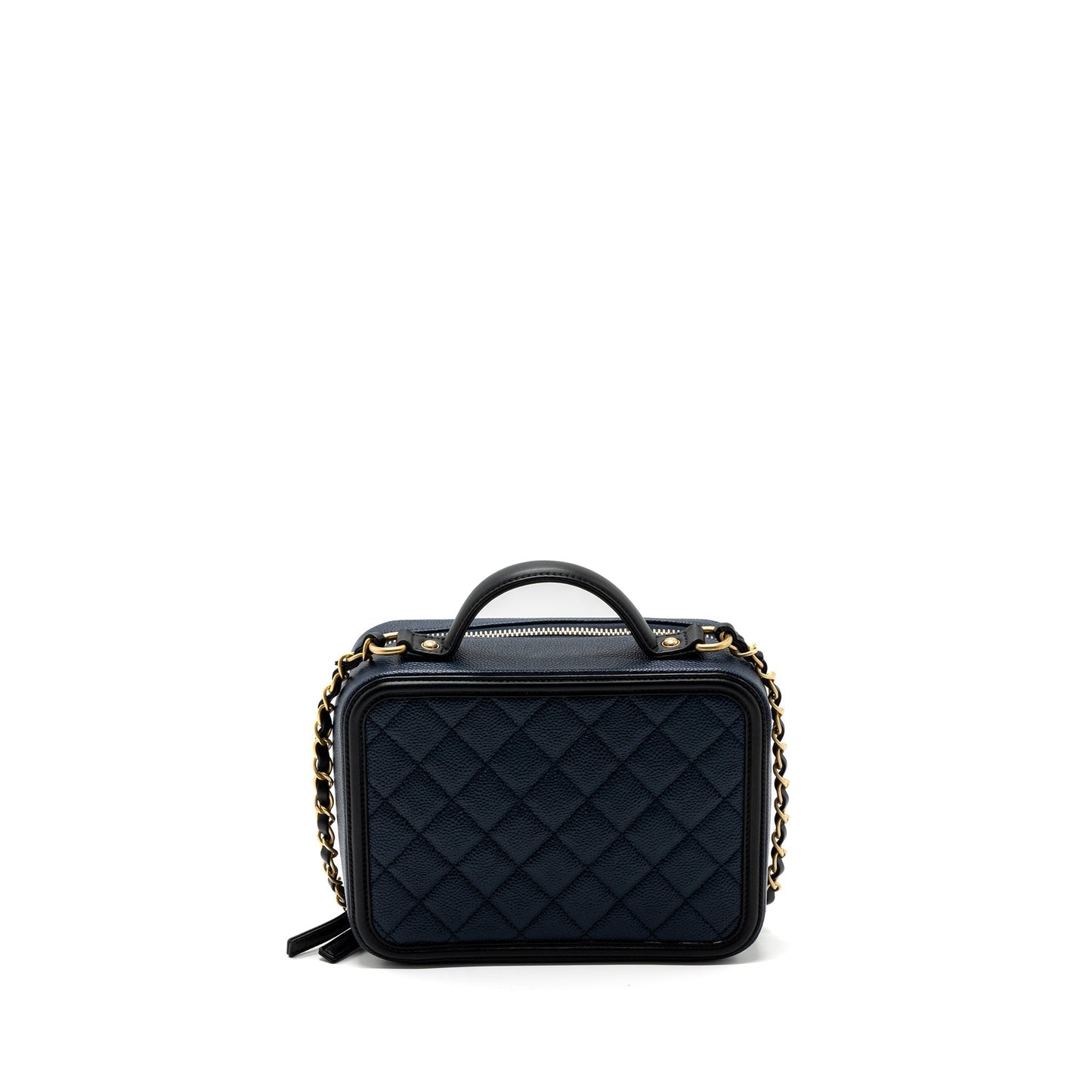 Chanel Filigree Camera Bag Caviar Dark Blue/ Black