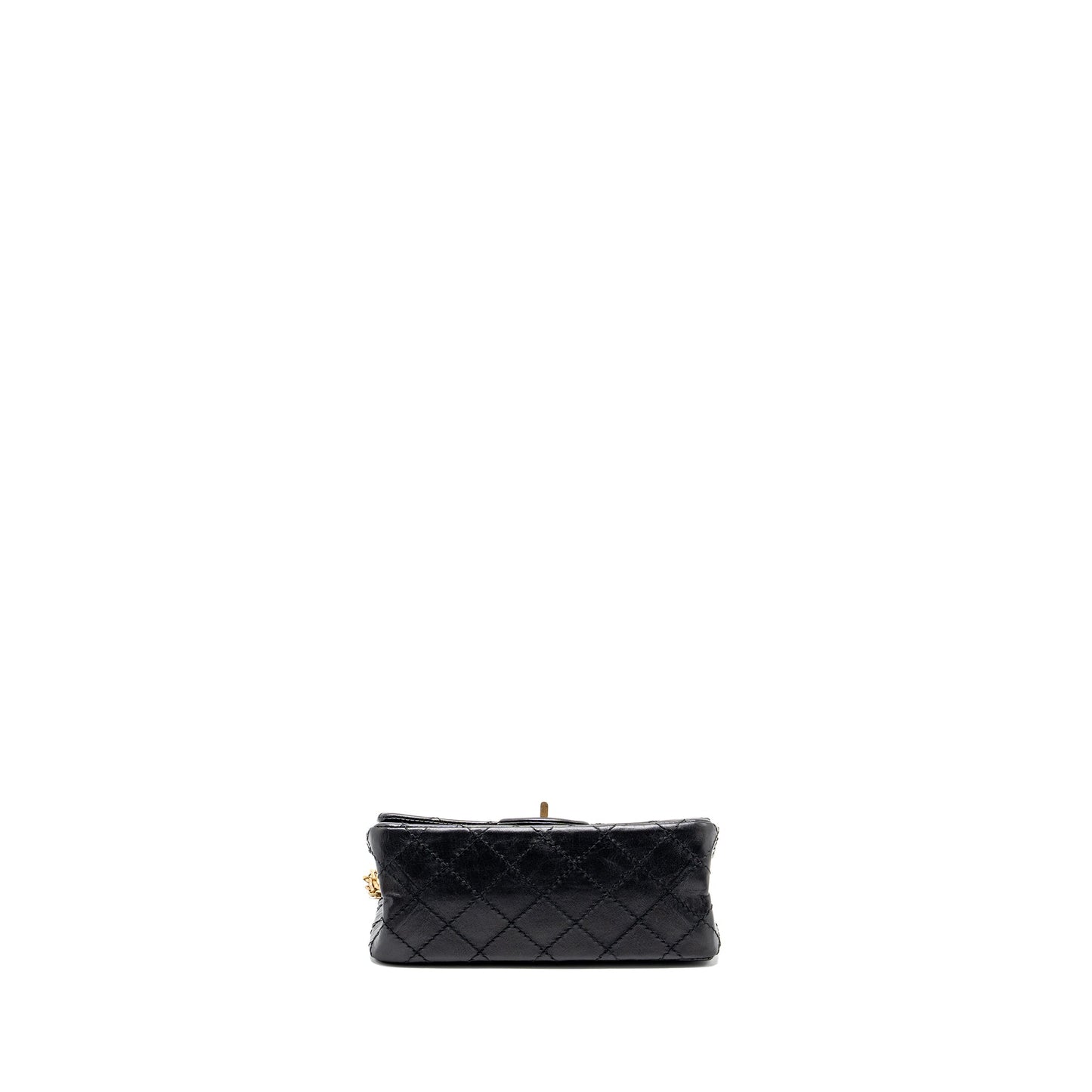 Chanel mini 2.55 reissue flap bag aged calfskin black