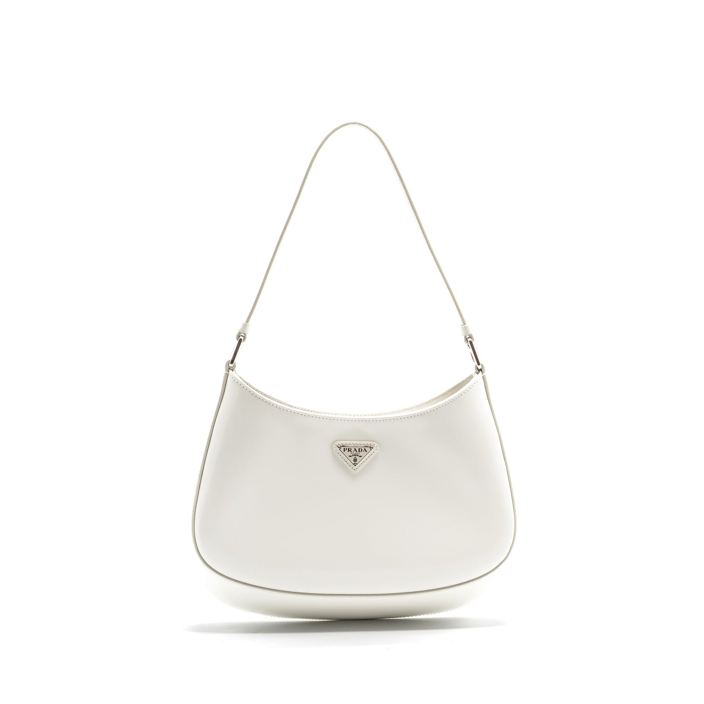 Prada Cleo Mini Purse Brushed Leather White