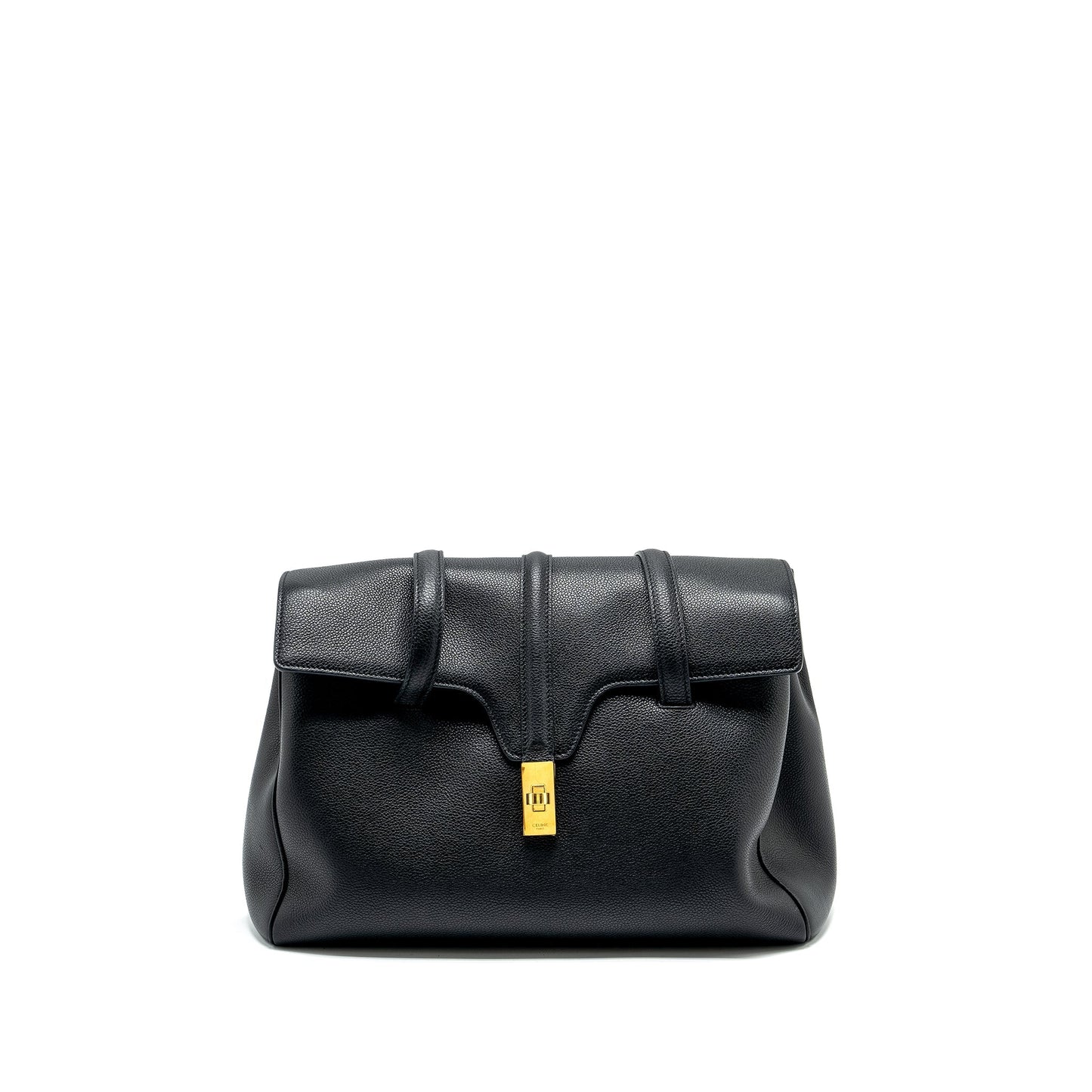 Celine Medium Soft 16 Purse Grained Calfskin Black