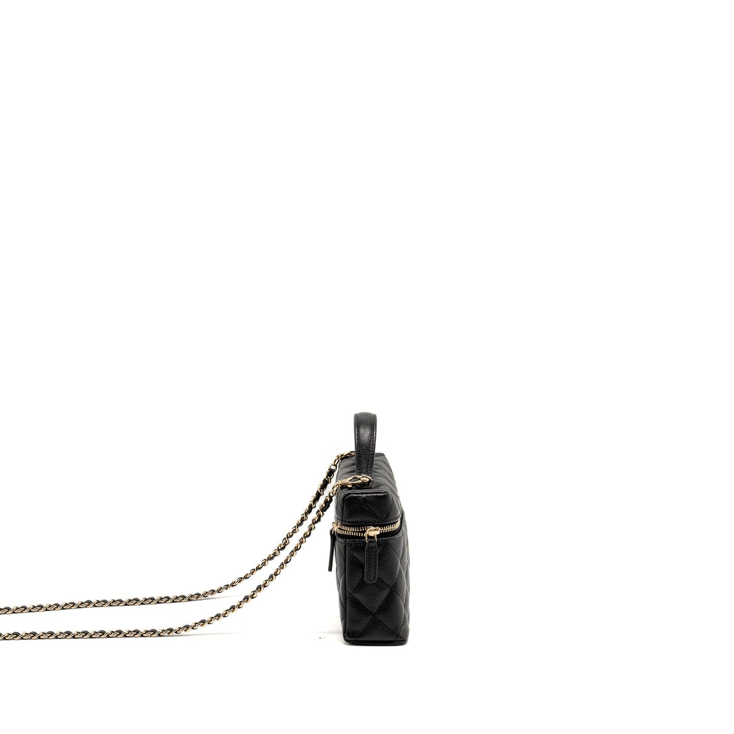 Chanel CC Top Handle Vanity Bag Caviar Black L (Microchip)