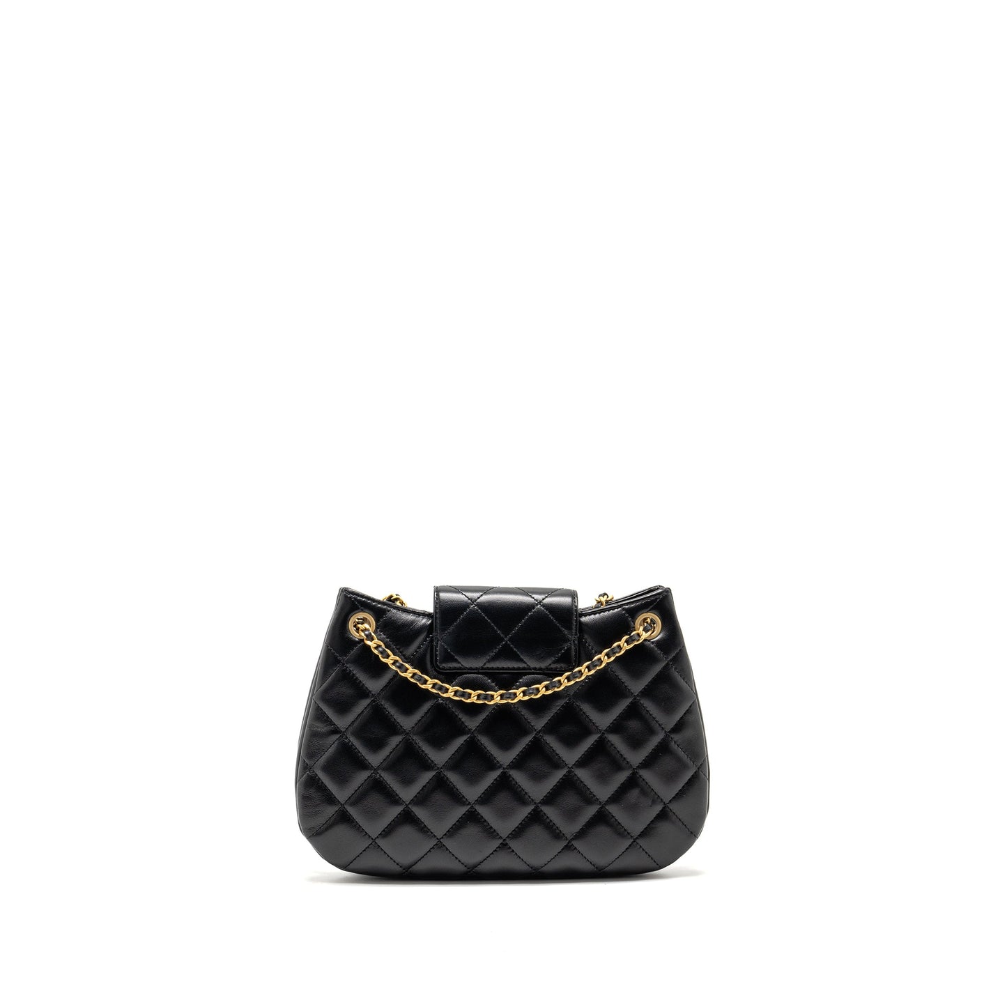 Chanel 24C Quilted Small Messenger Bag Black Lambskin  (Microchip)