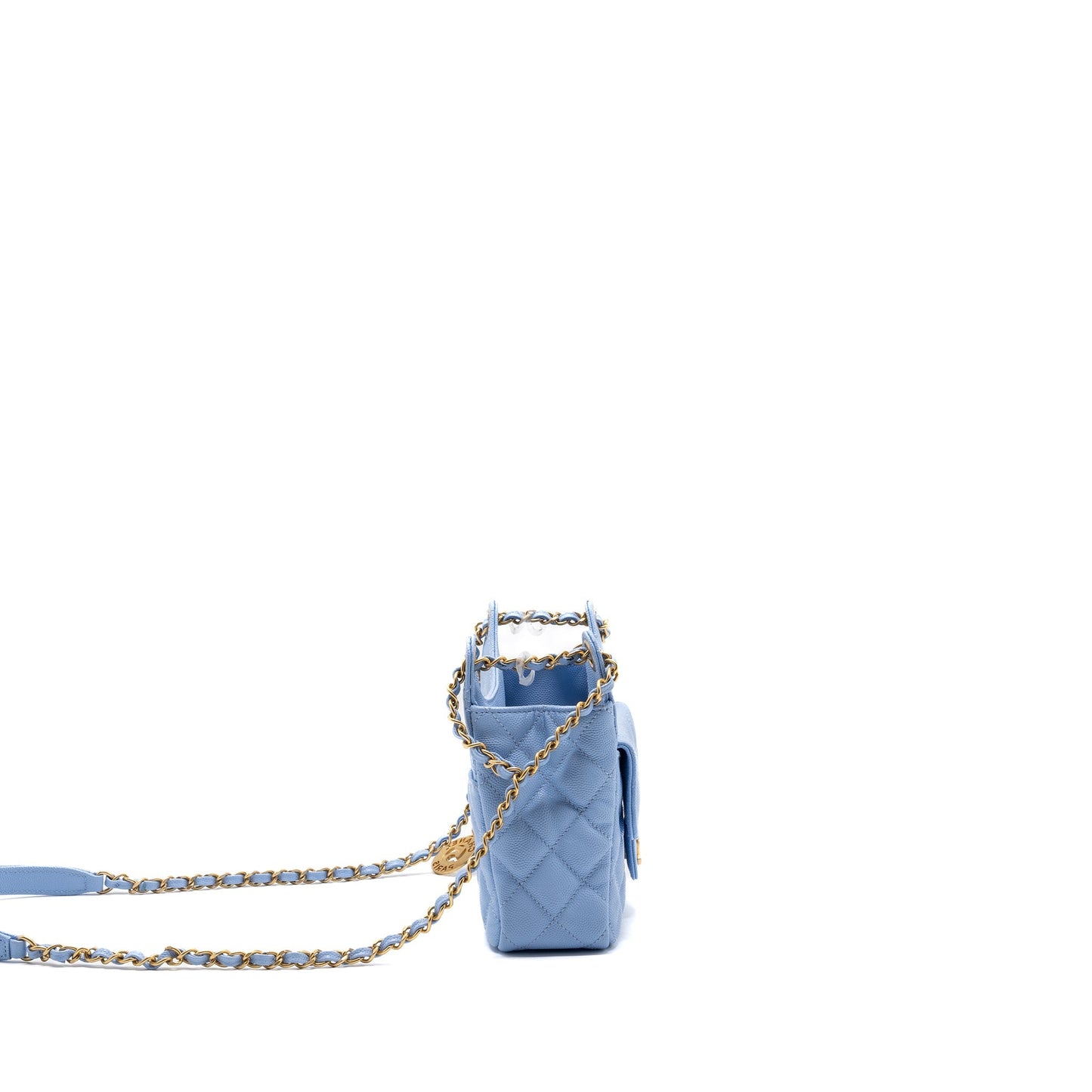 Chanel 23c Small Hobo Bag Caviar Light Blue (Microchip)