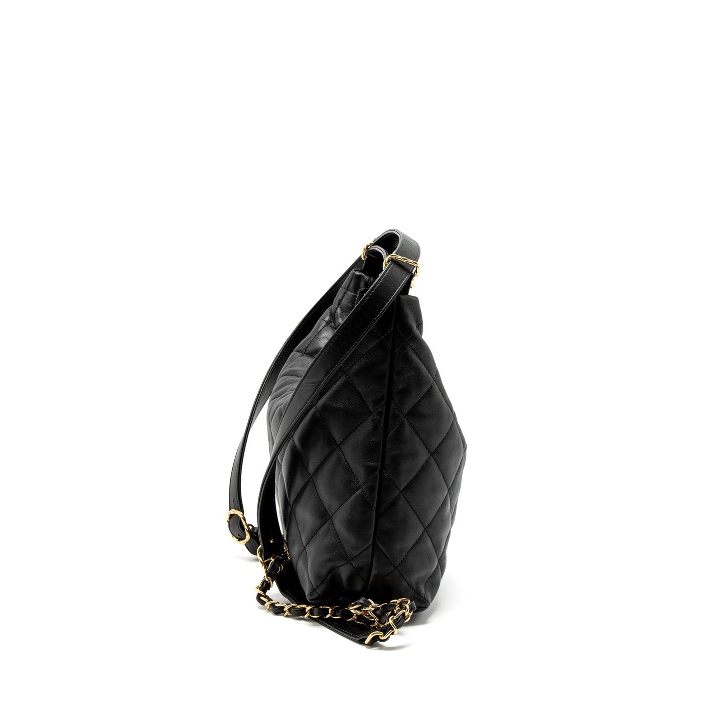 Chanel 22B Hobo Bag Lambskin Black Brushed  (Microchip)