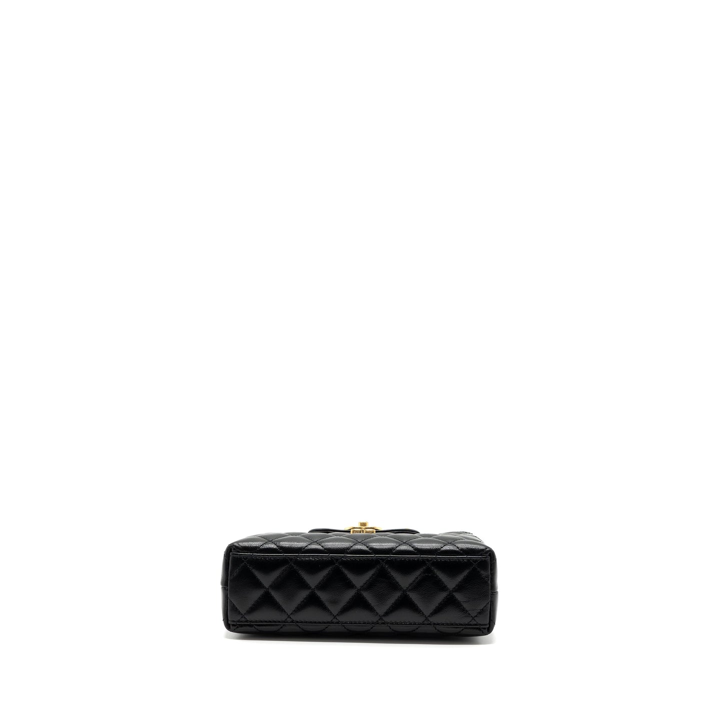 Chanel 23k Mini Shopping Bag Calfskin Black Brushed (Microchip)