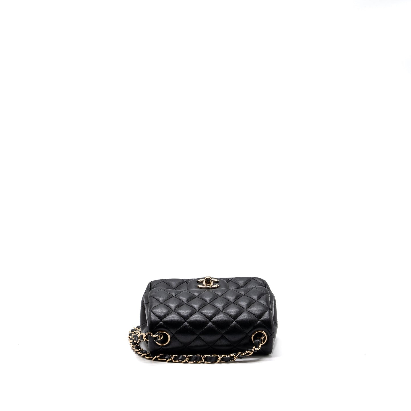 Chanel Classic Mini Square Flap Bag Lambskin Black L