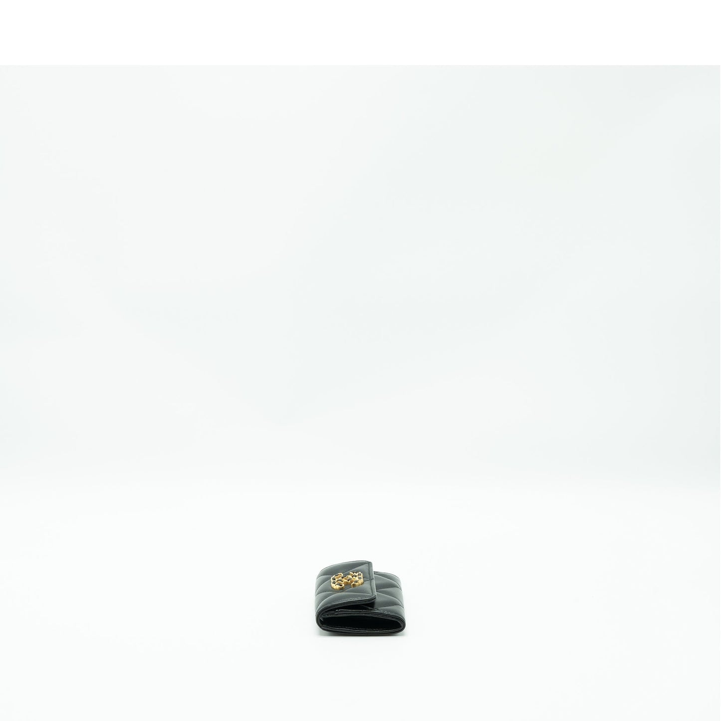 Chanel 19 flap card holder lambskin black  (microchip)