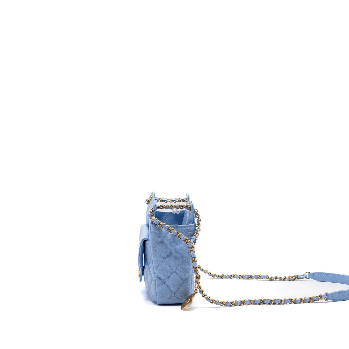 Chanel 23c Small Hobo Bag Caviar Light Blue (Microchip)