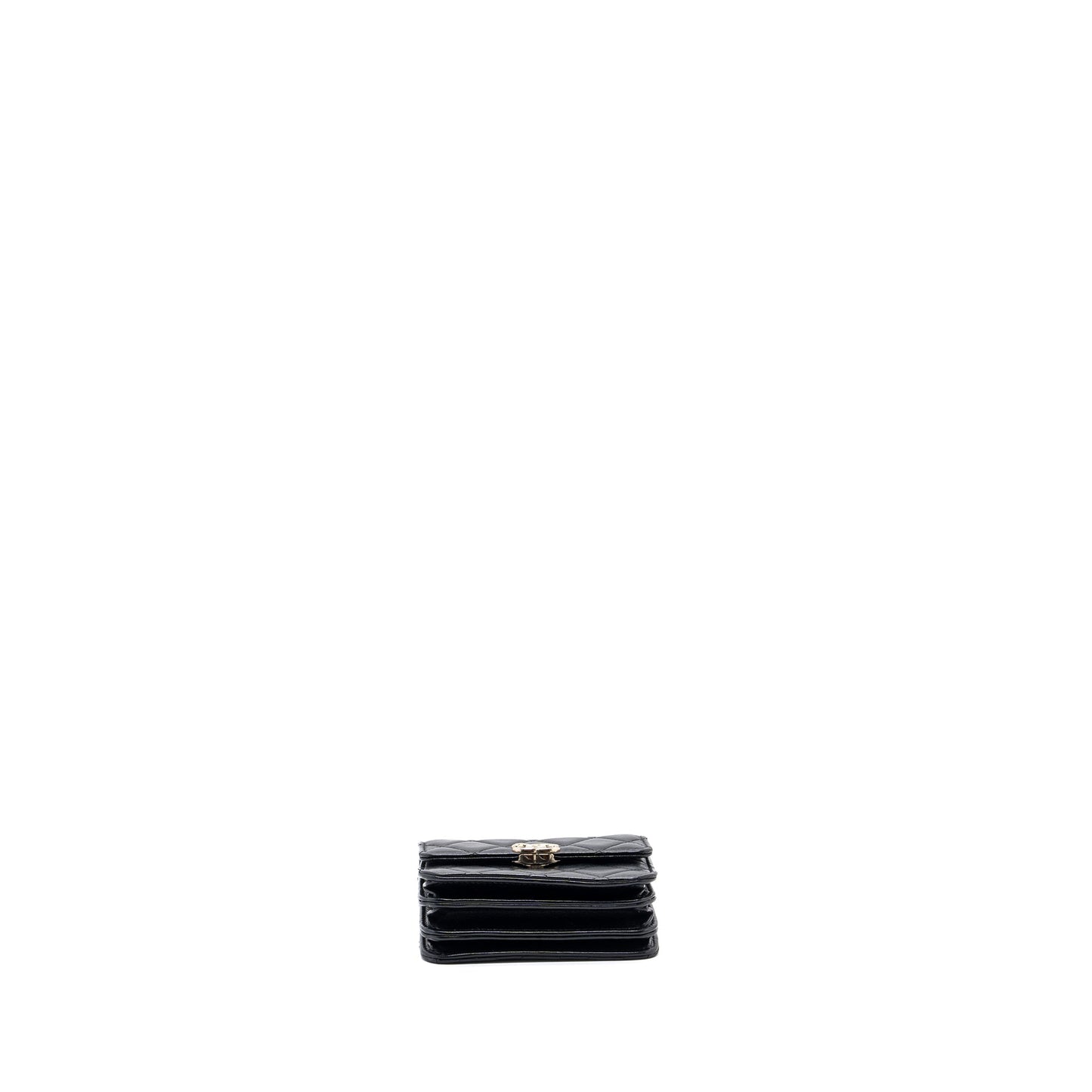 chanel top handle mini flap bag with chain lambskin black L (microchip)