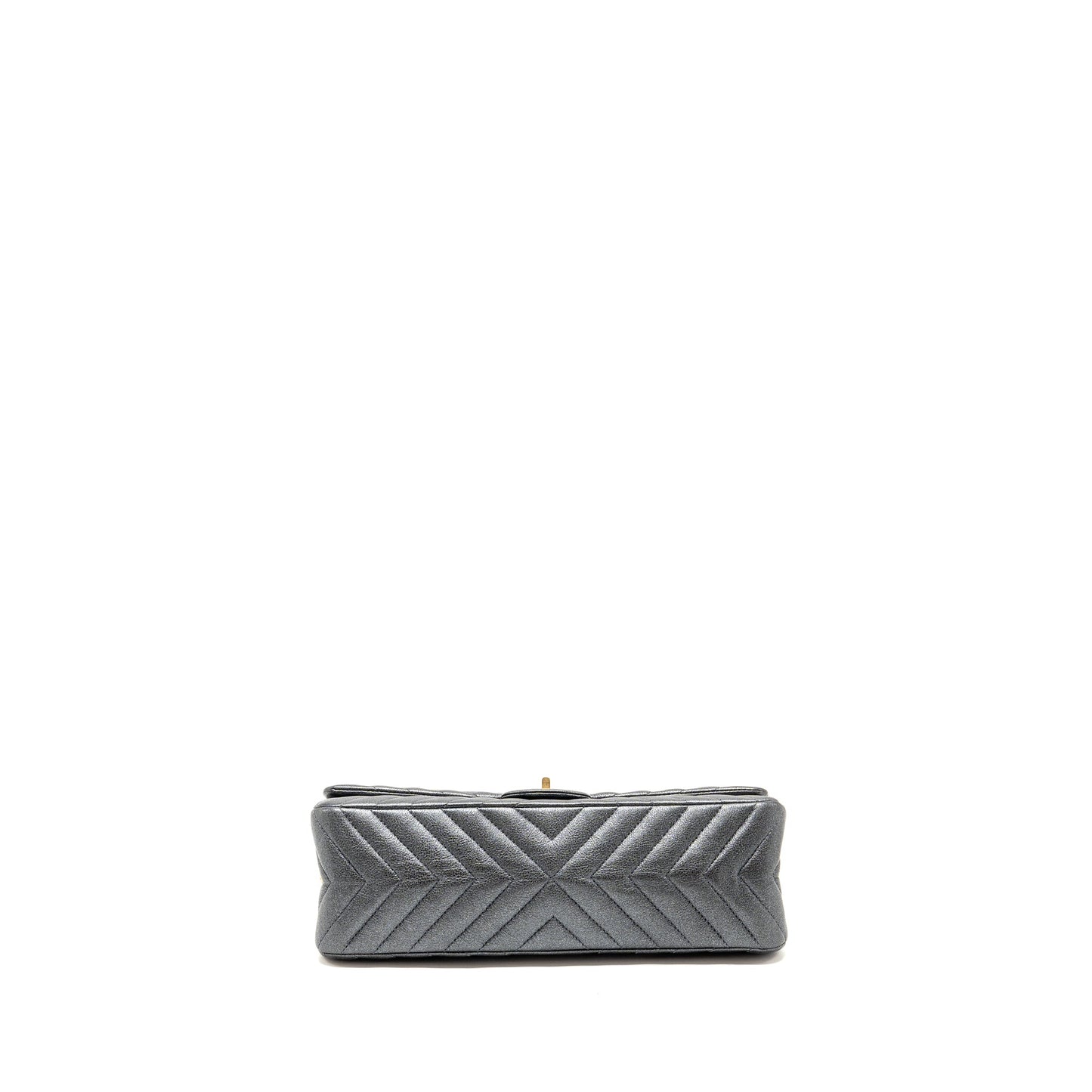 Chanel Large 2.55 226 Reissue Double Flap Bag Chevron Metallic Calfskin Charcoal