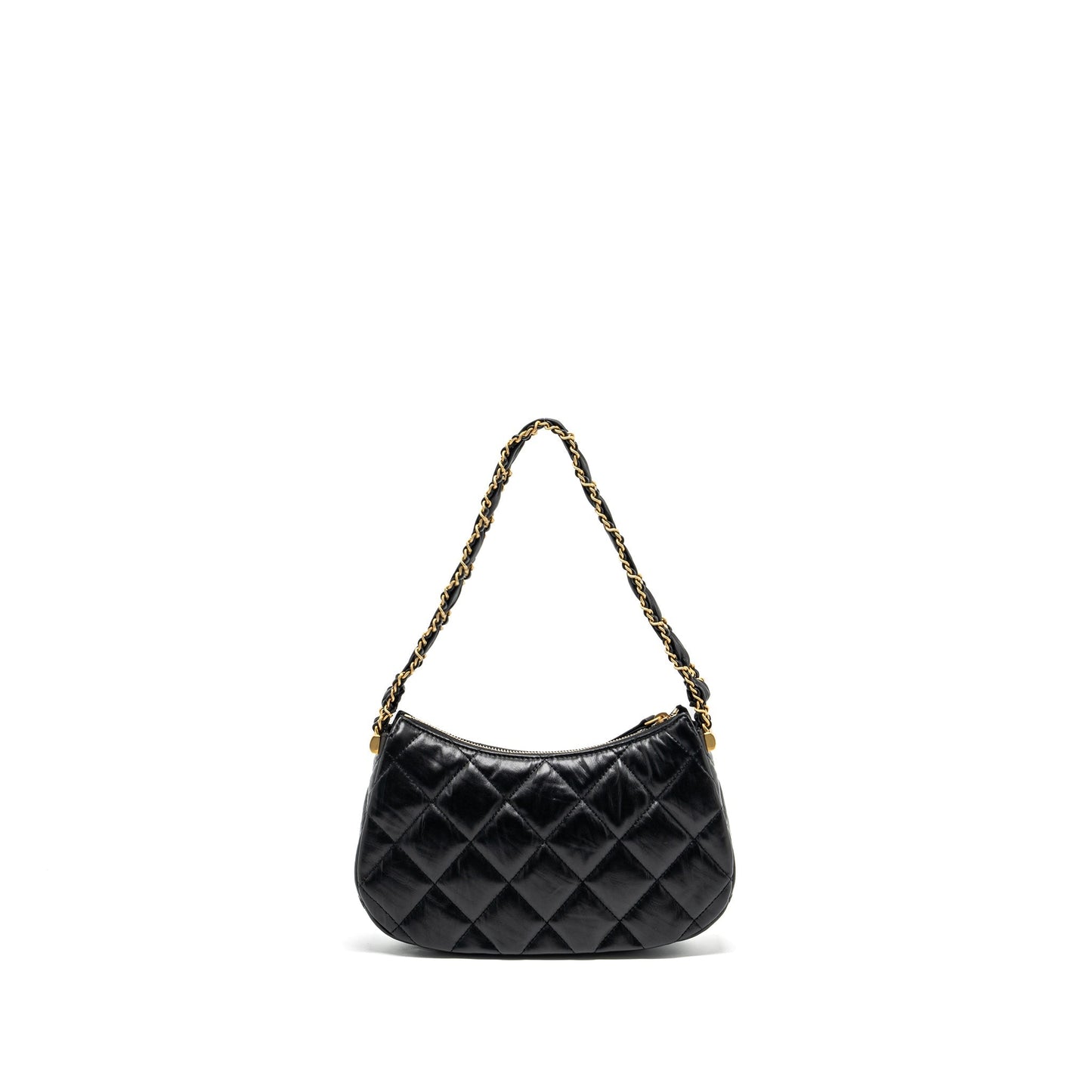 Chanel 23k 19 Hobo Shoulder Bag Calfskin Black  (microchip)