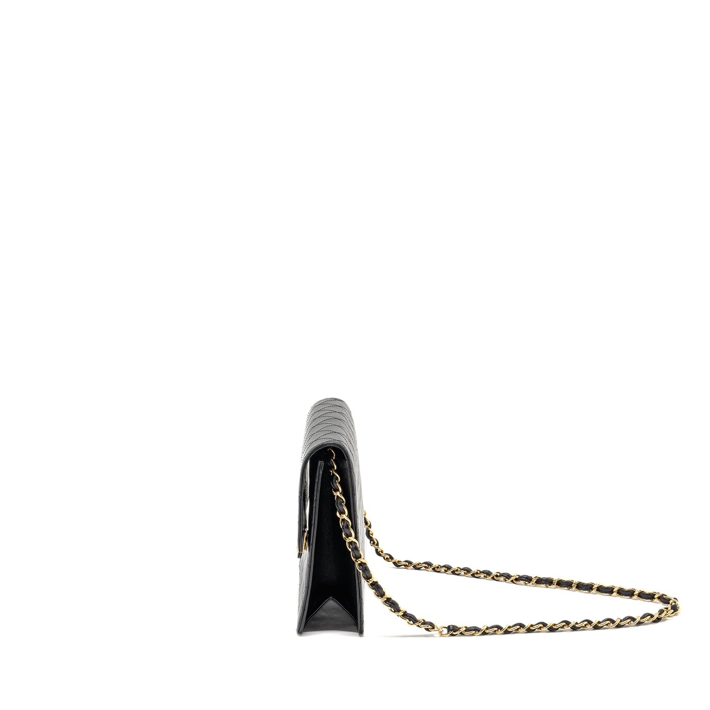 Chanel  Square Flap Chain Bag Lambskin Black