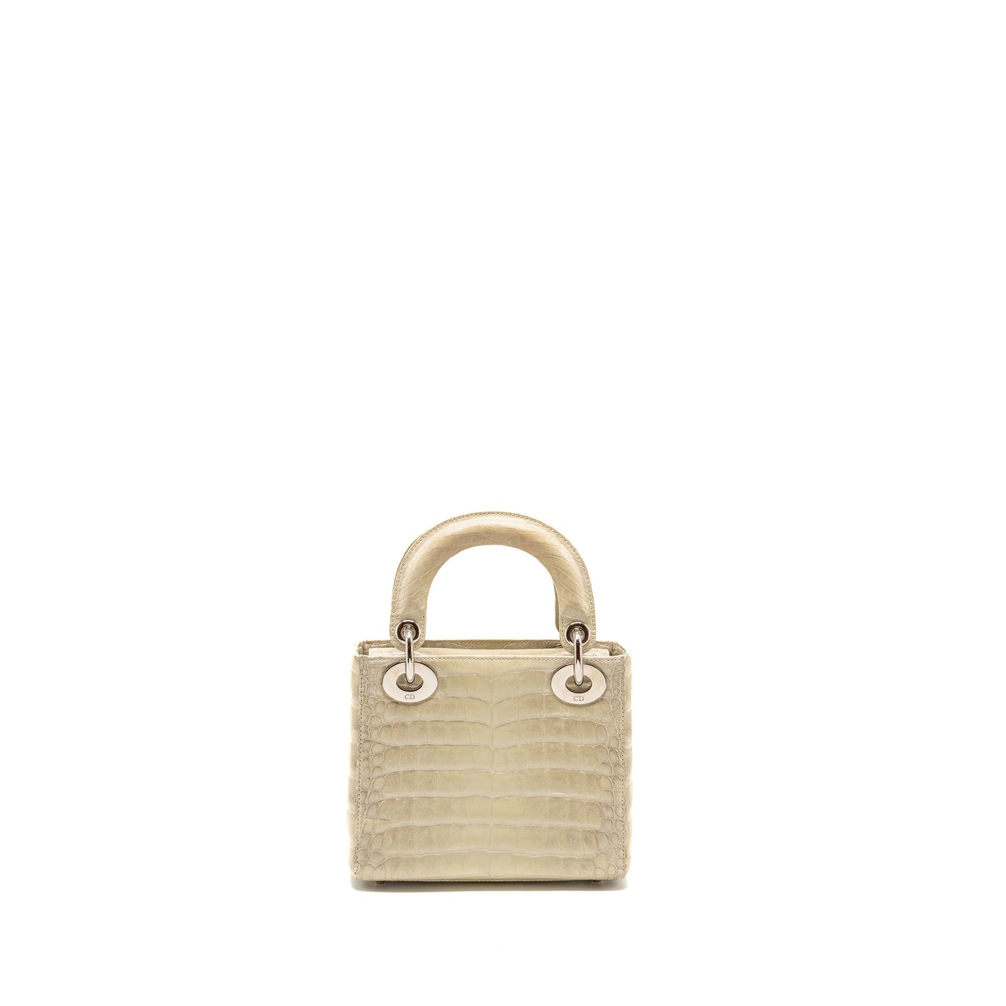 Mini Lady Dior Himalayan Crocodile White