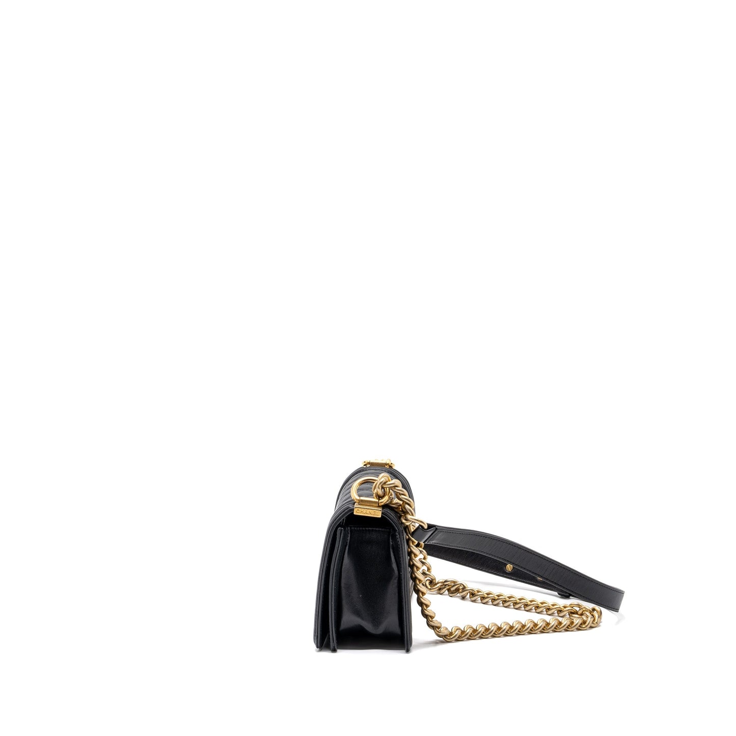 Chanel small boy bag Calfskin black