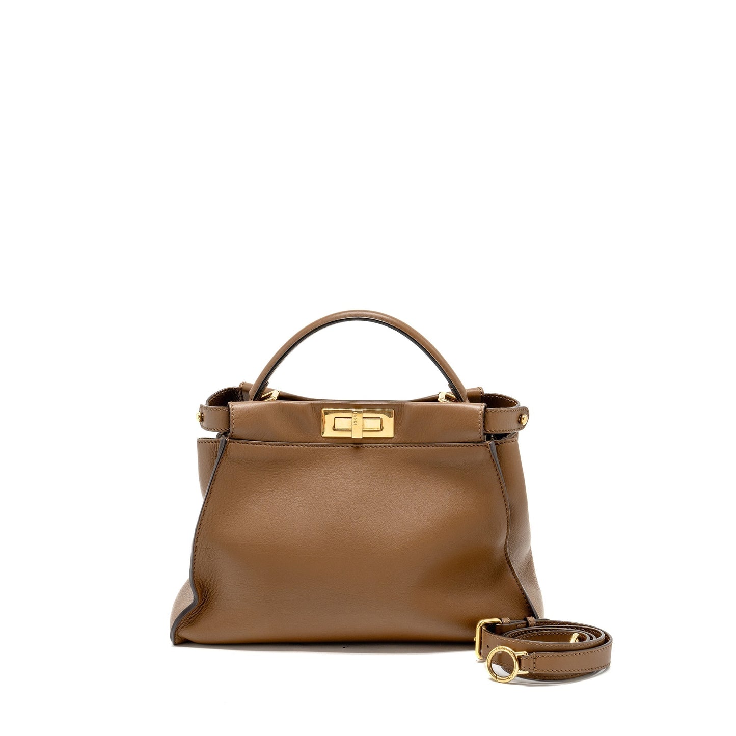 Fendi Medium Peekaboo Calfskin Tobacco