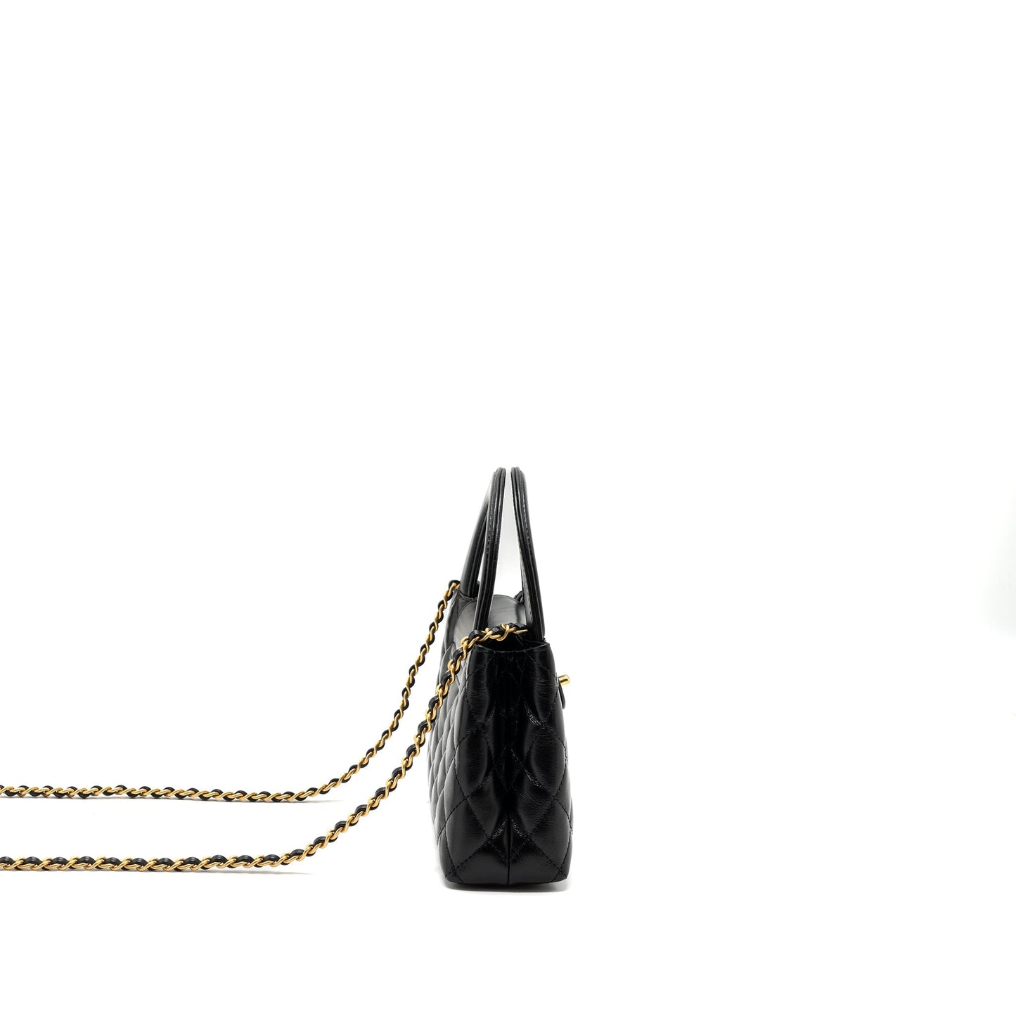 Chanel 23k Mini Shopping Bag Calfskin Black Brushed (Microchip)