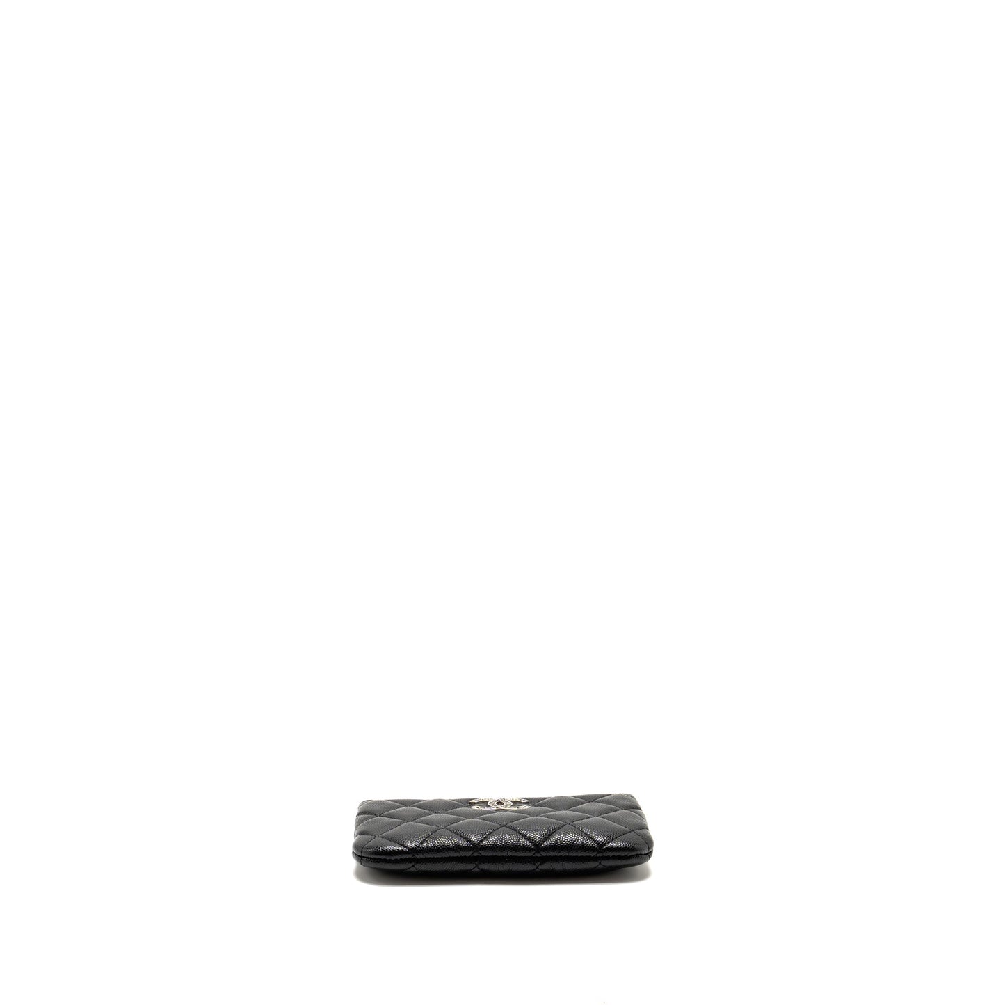 Chanel Detailed CC Small O-Case Pouch Caviar Black  (Microchip)