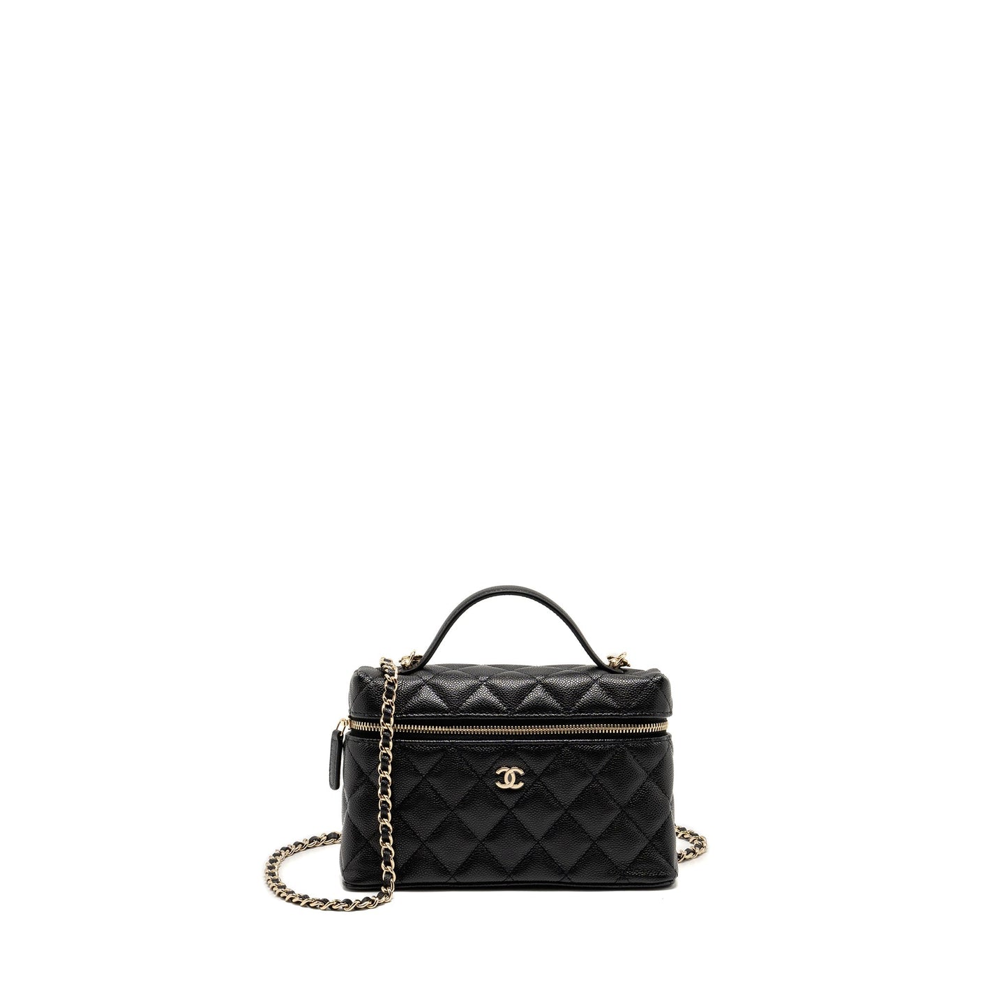 Chanel CC Top Handle Vanity Bag Caviar Black L (Microchip)