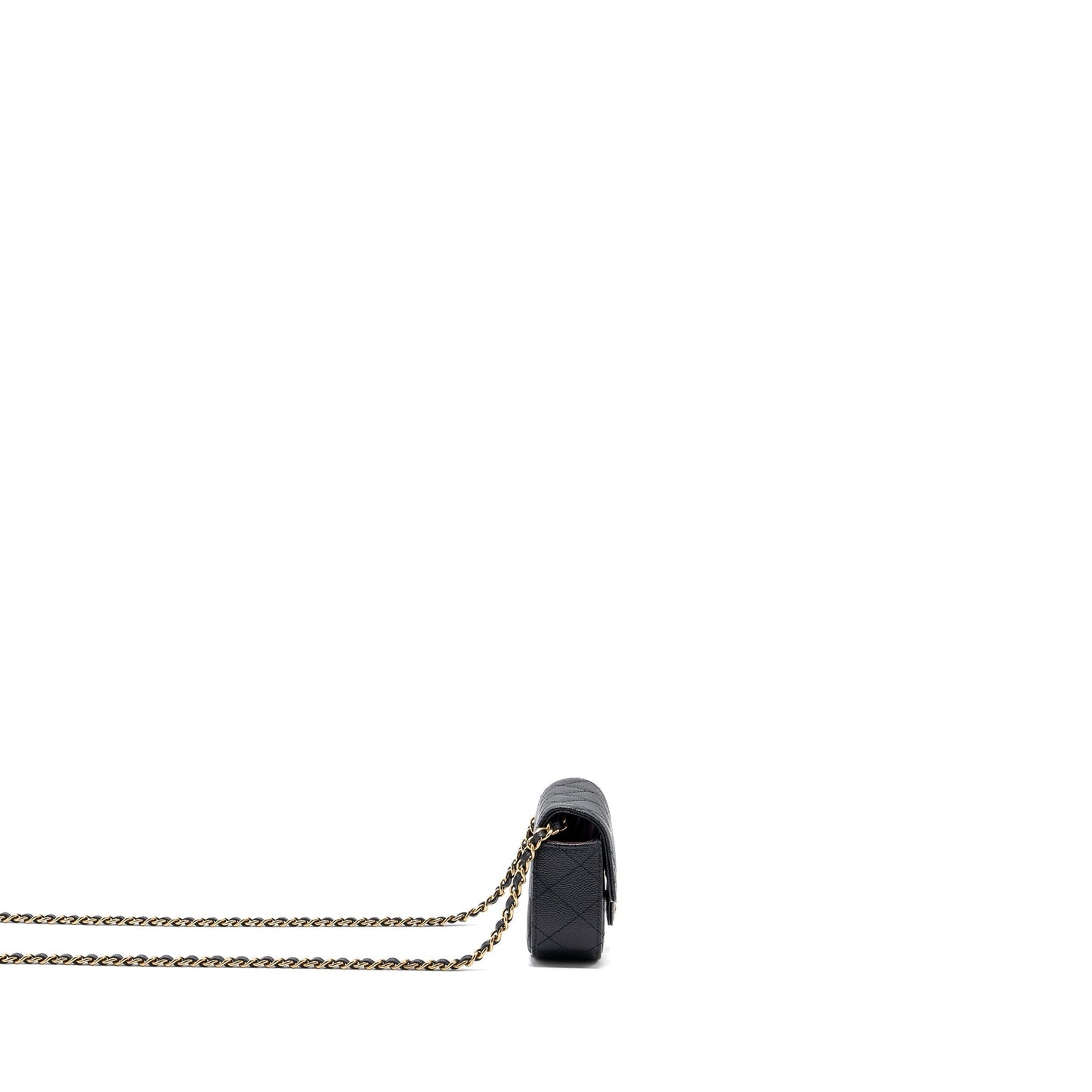 Chanel Mini Clutch With Chain Caviar Black L (microchip)