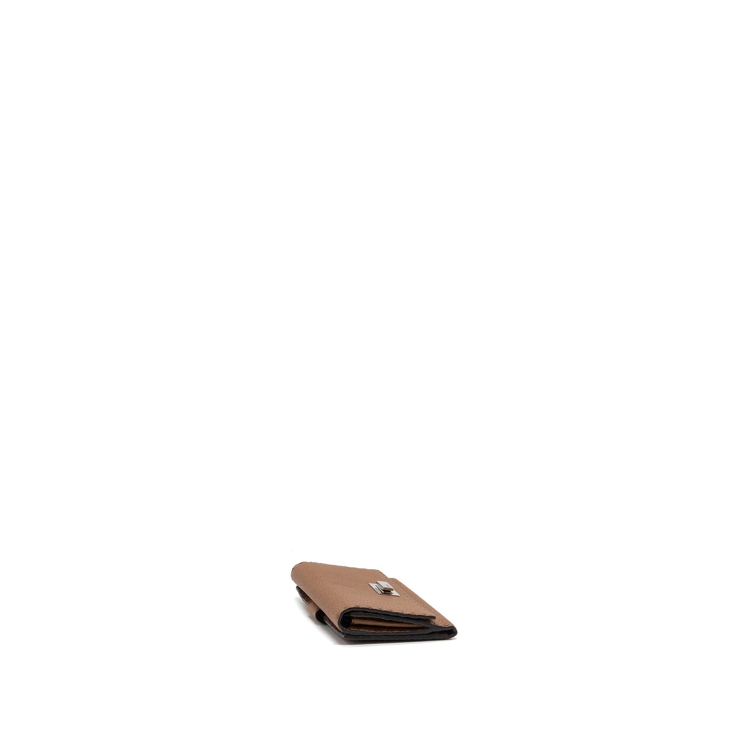 Fendi Peekaboo Continental Wallet With Topstitching Leather Brown