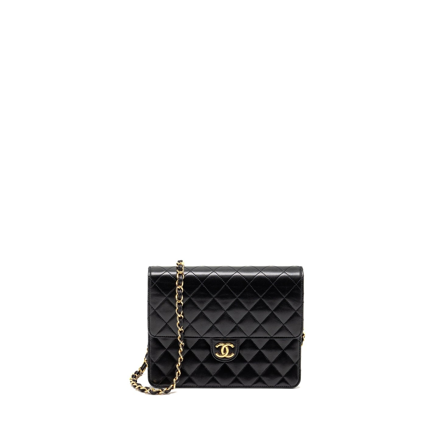 Chanel  Square Flap Chain Bag Lambskin Black