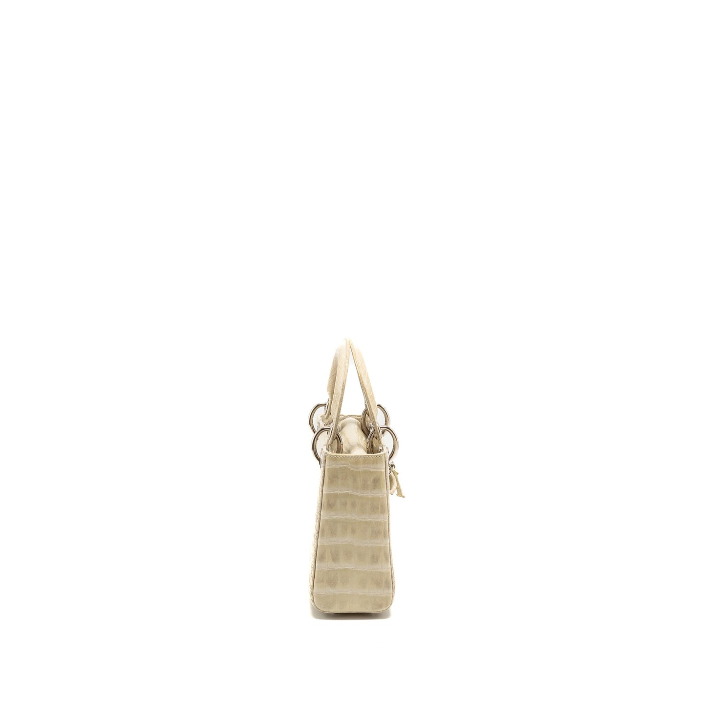 Mini Lady Dior Himalayan Crocodile White