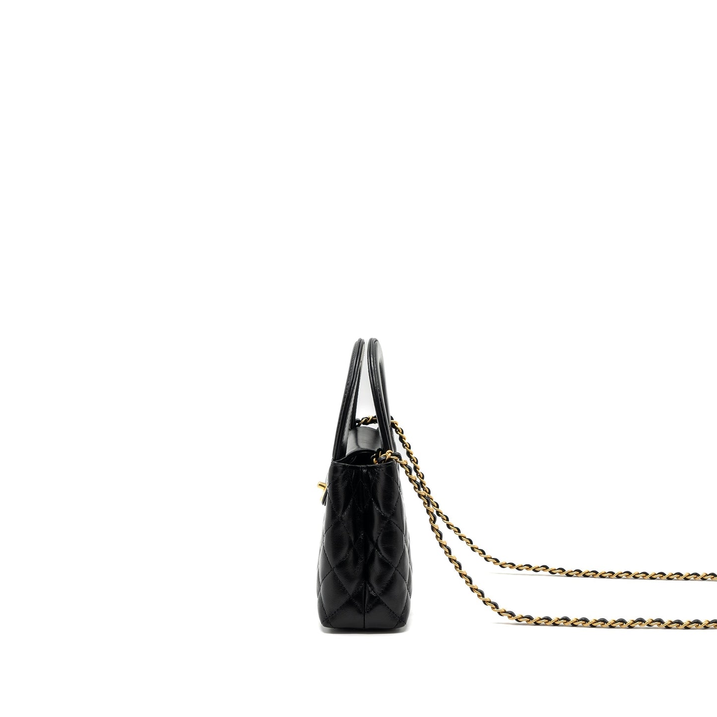 Chanel 23k Mini Shopping Bag Calfskin Black Brushed (Microchip)