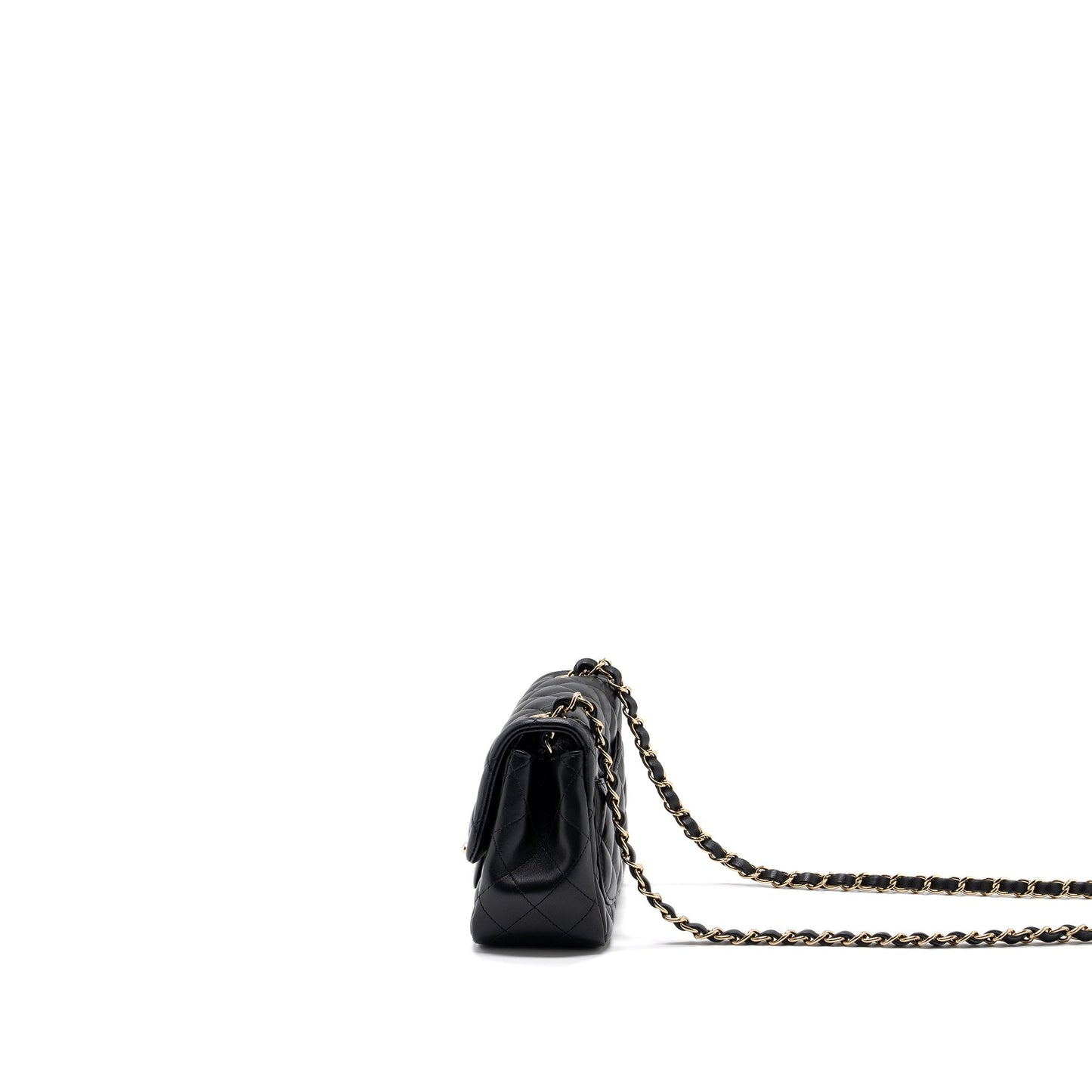 Chanel Classic Mini Square Flap Bag Lambskin Black L