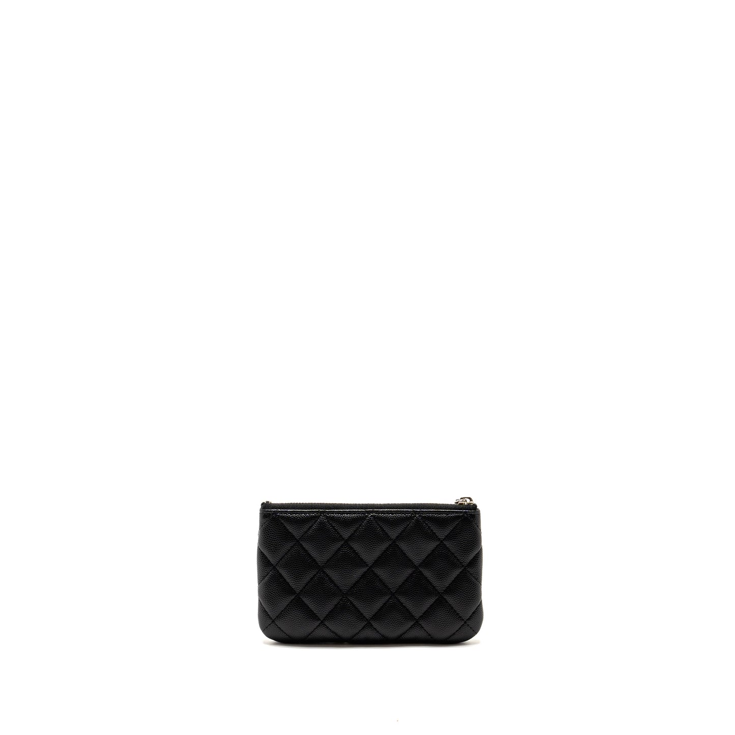 Chanel Detailed CC Small O-Case Pouch Caviar Black  (Microchip)
