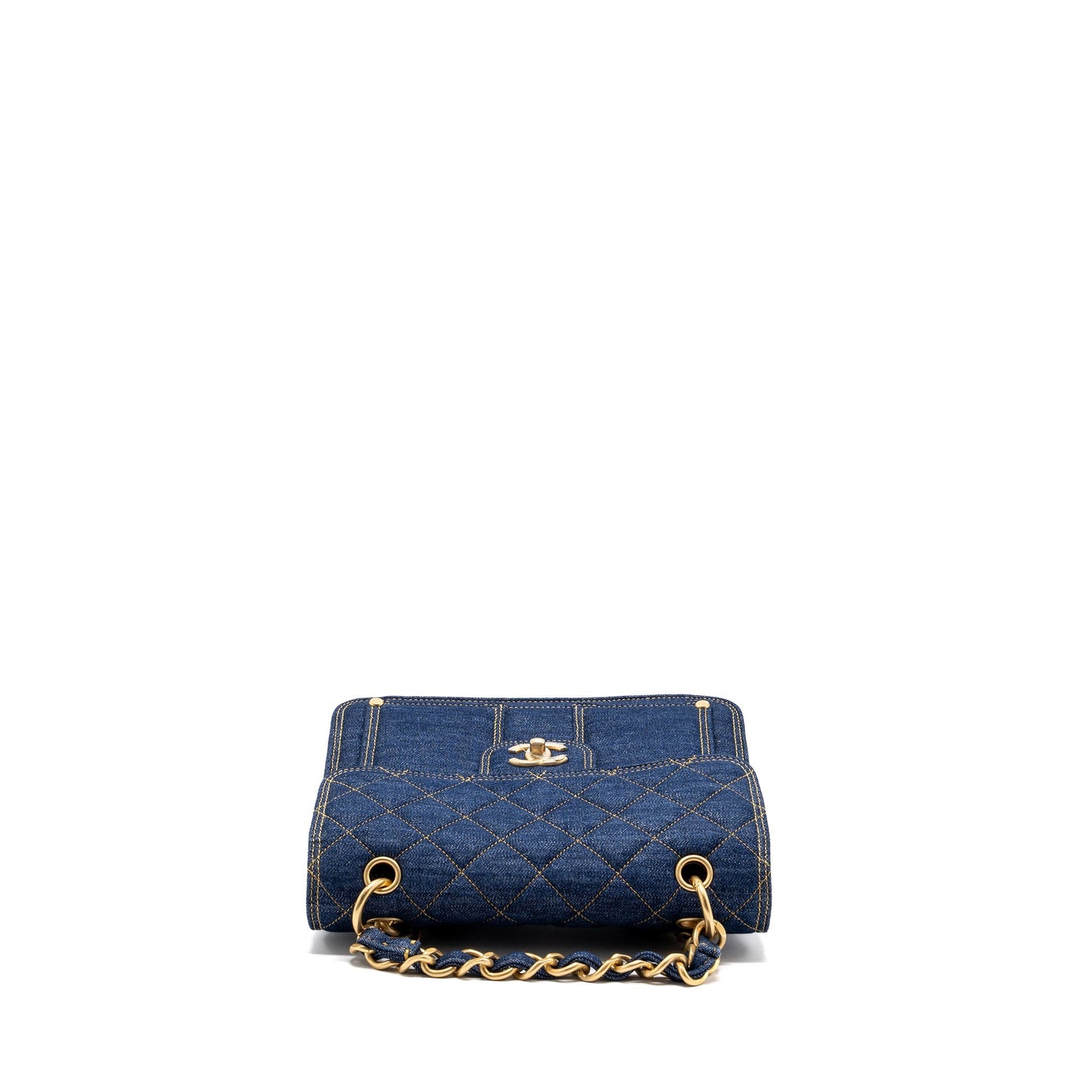 Chanel 23S flap backpack denim blue with  (microchip)