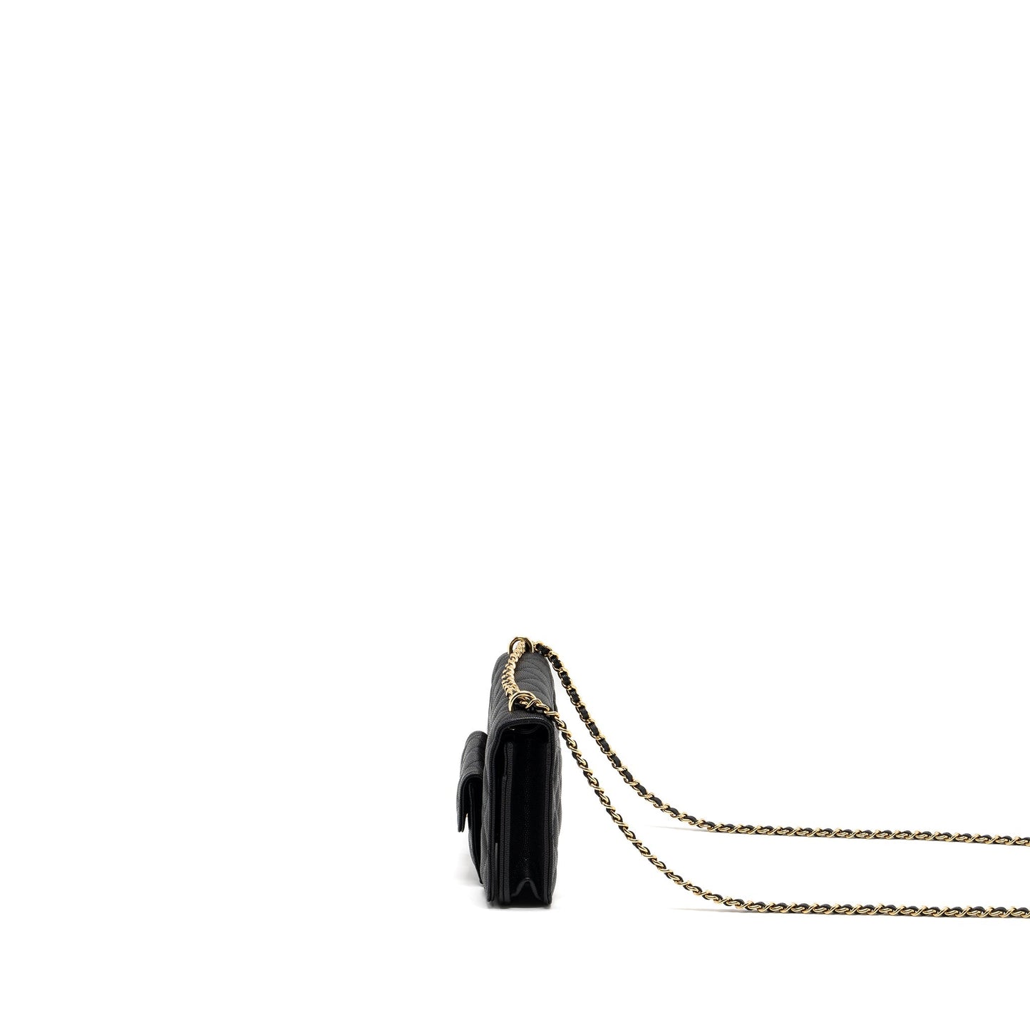 Chanel Wallet on Chain with Pocket Black Caviar  (Microchip)