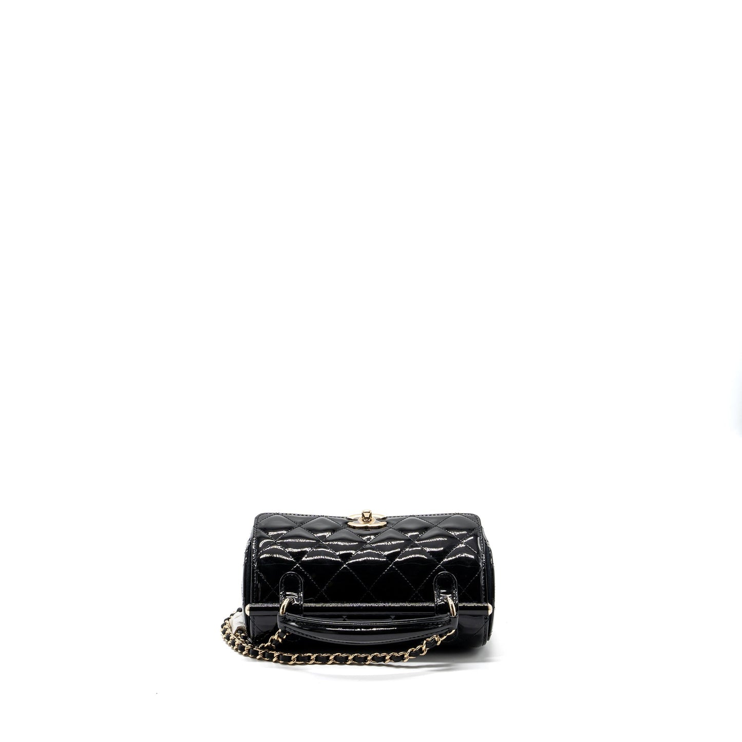Chanel Small Trendy CC Dual Flap Bag patent black L (microchip)