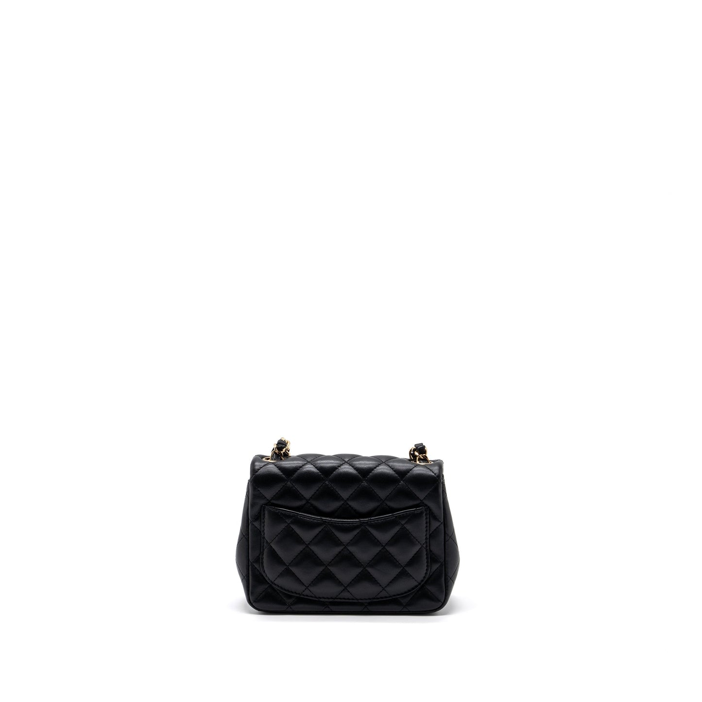 Chanel Classic Mini Square Flap Bag Lambskin Black L
