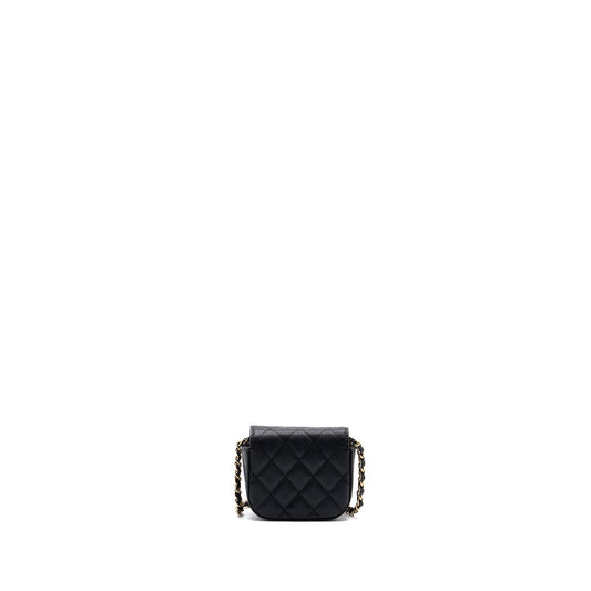 Chanel Mini Clutch With Chain Caviar Black L (microchip)