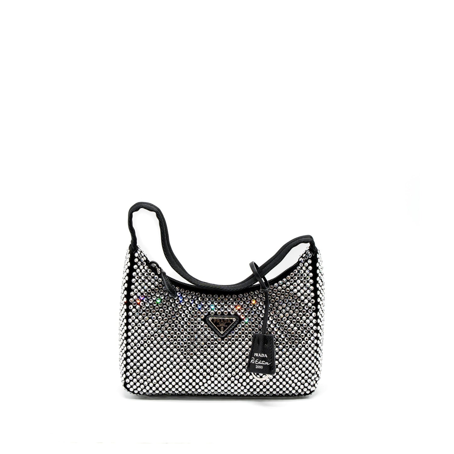 Prada Re-Edition 2000 Mini-Purse Satin/Crystal Black