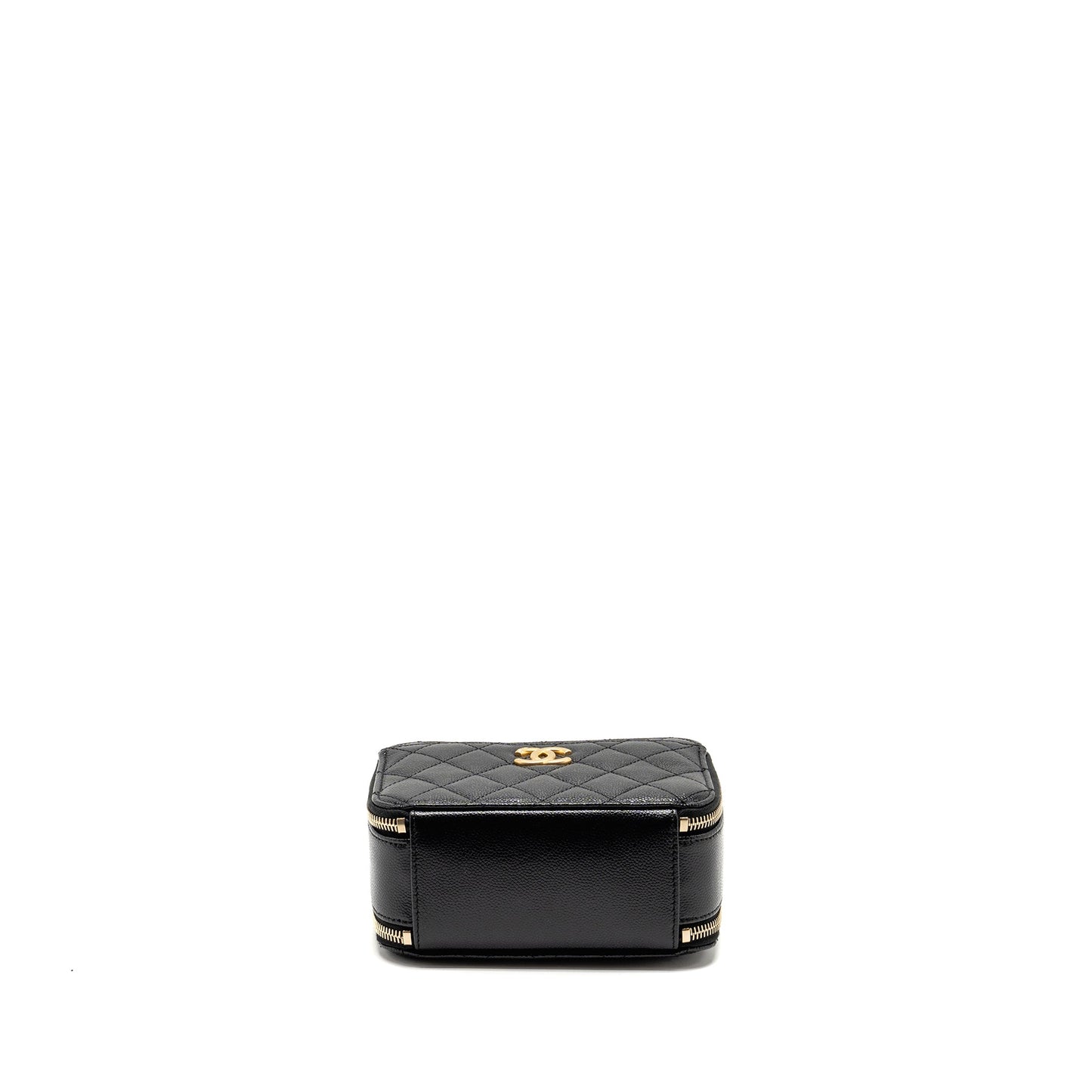 Chanel Logo Detailed Handle Mini Pick Me Up Vanity Case Caviar Black  (Microchip)
