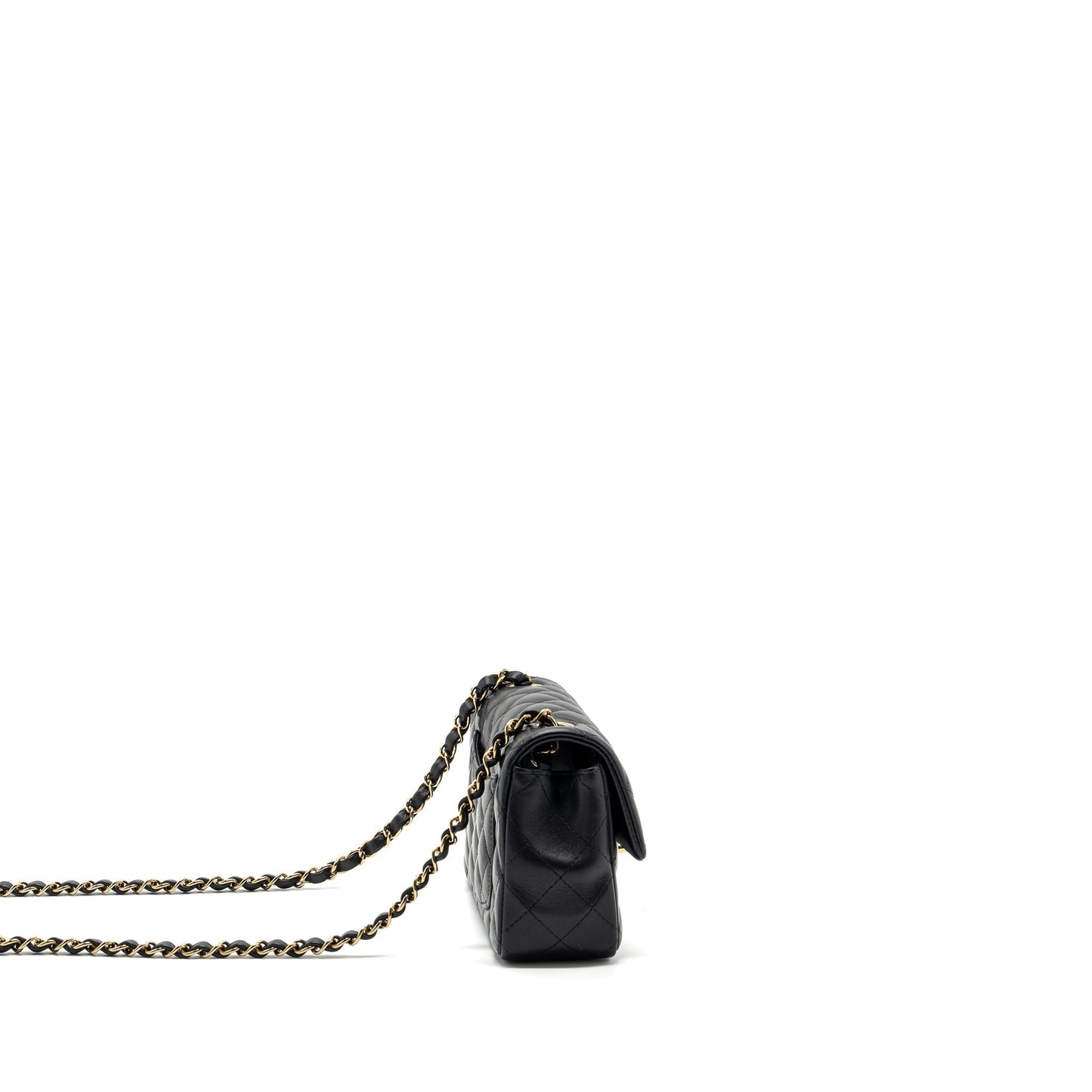 Chanel Classic Mini Rectangular Flap Bag Lambskin Black L (Microchip)