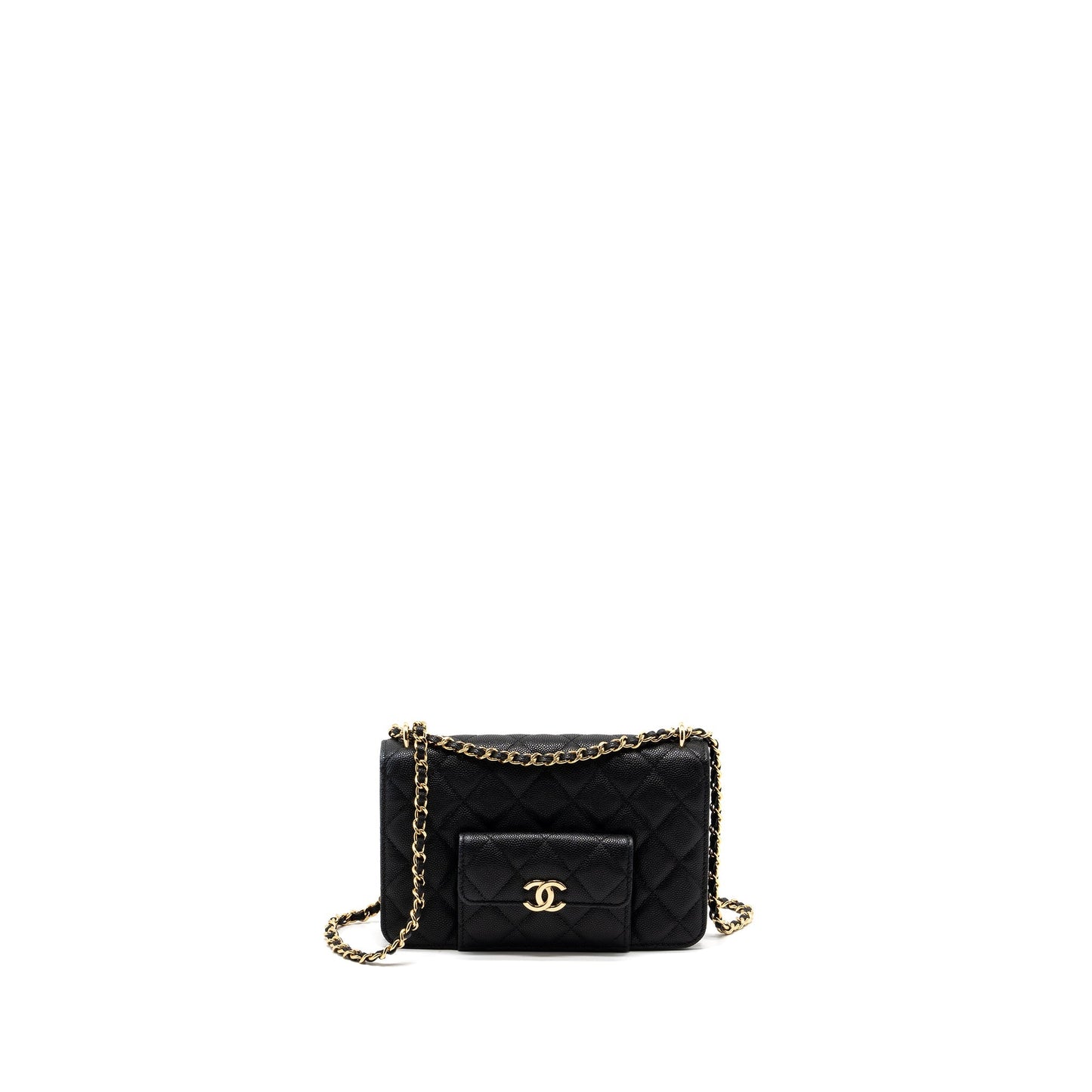 Chanel Wallet on Chain with Pocket Black Caviar  (Microchip)