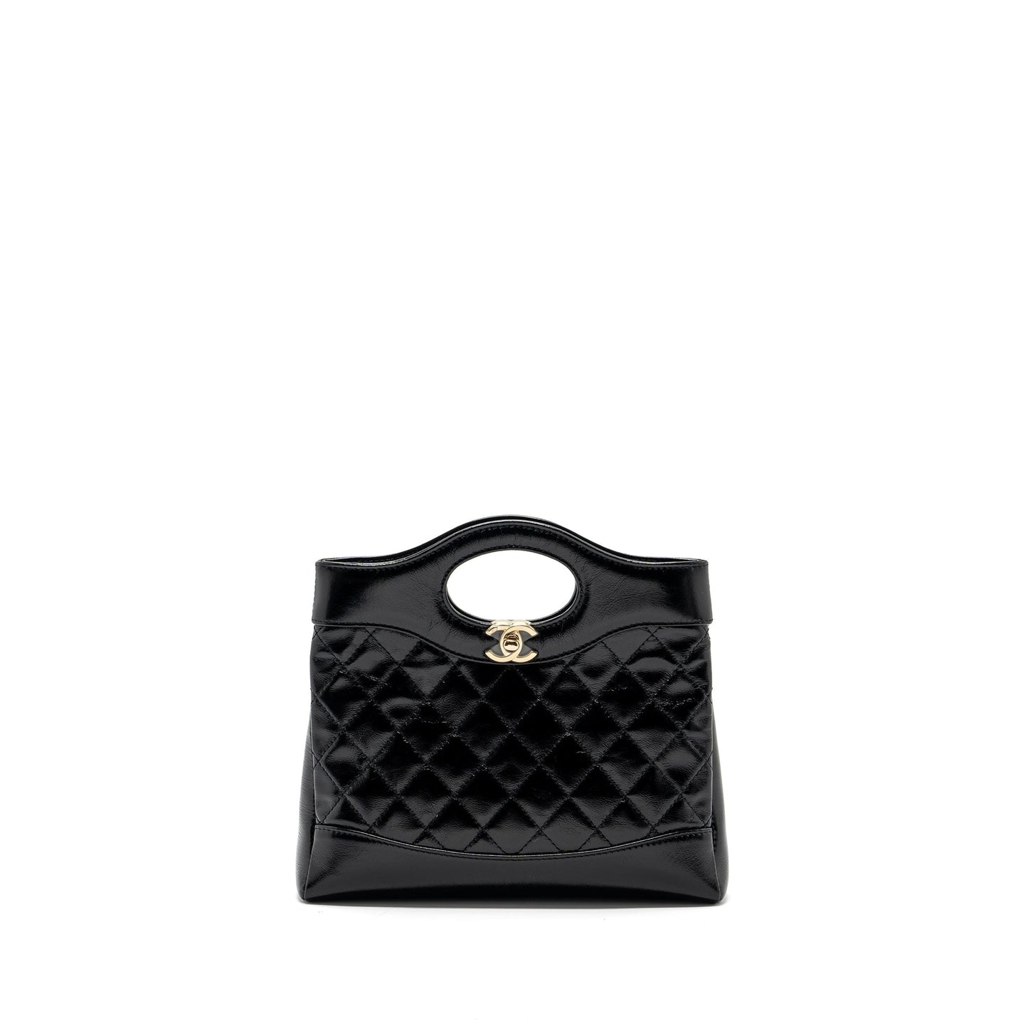 Chanel 23C mini 31 bag shiny calfskin black L (microchip)