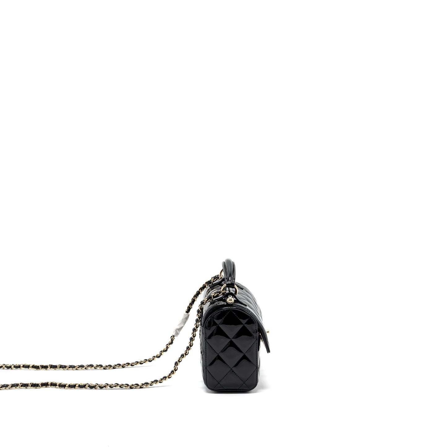 Chanel Small Trendy CC Dual Flap Bag patent black L (microchip)