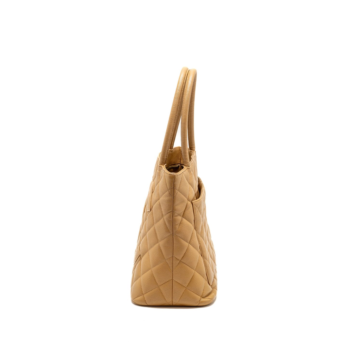 CHANEL  Medallion Tote Bag Caviar Beige