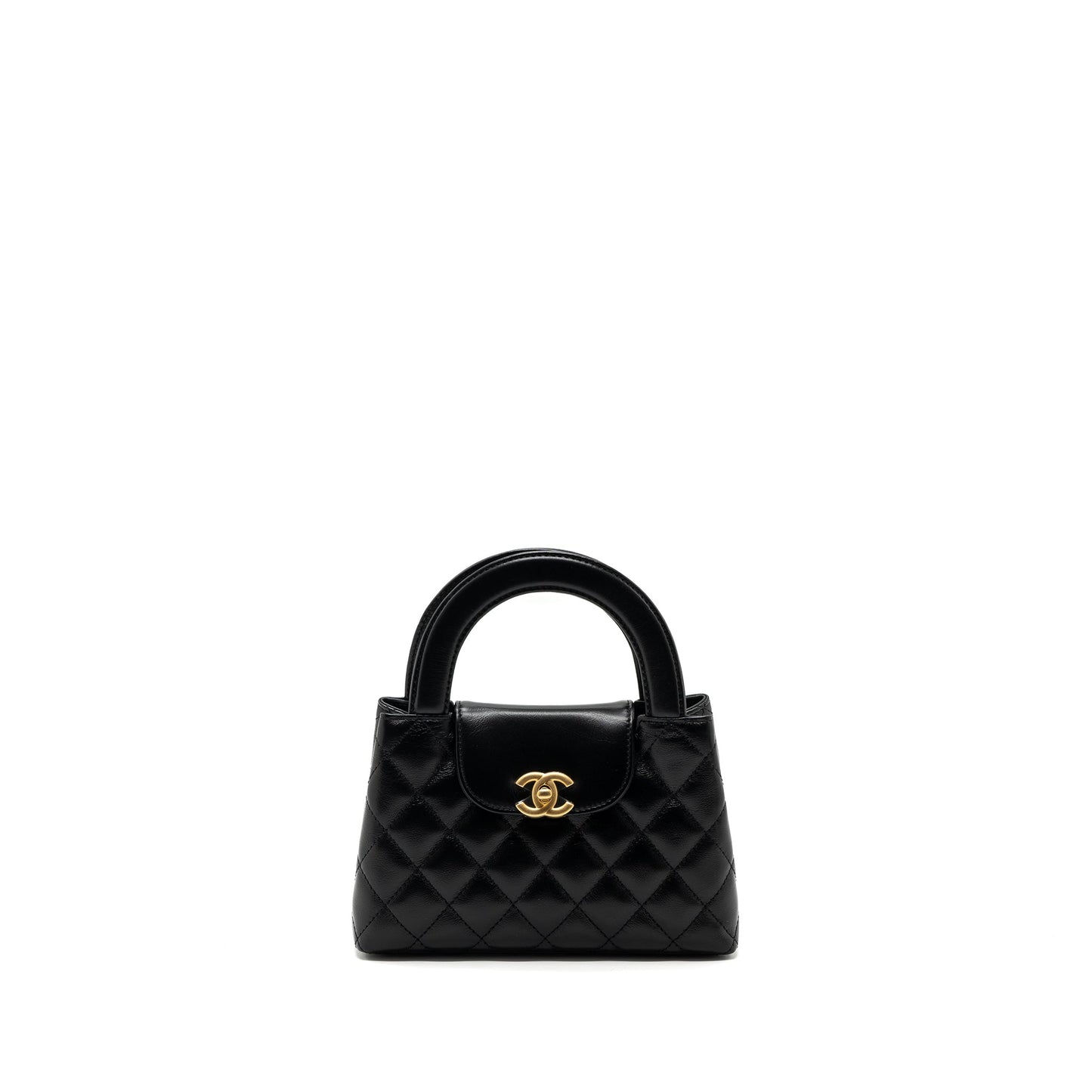 Chanel 23k Mini Shopping Bag Calfskin Black Brushed (Microchip)