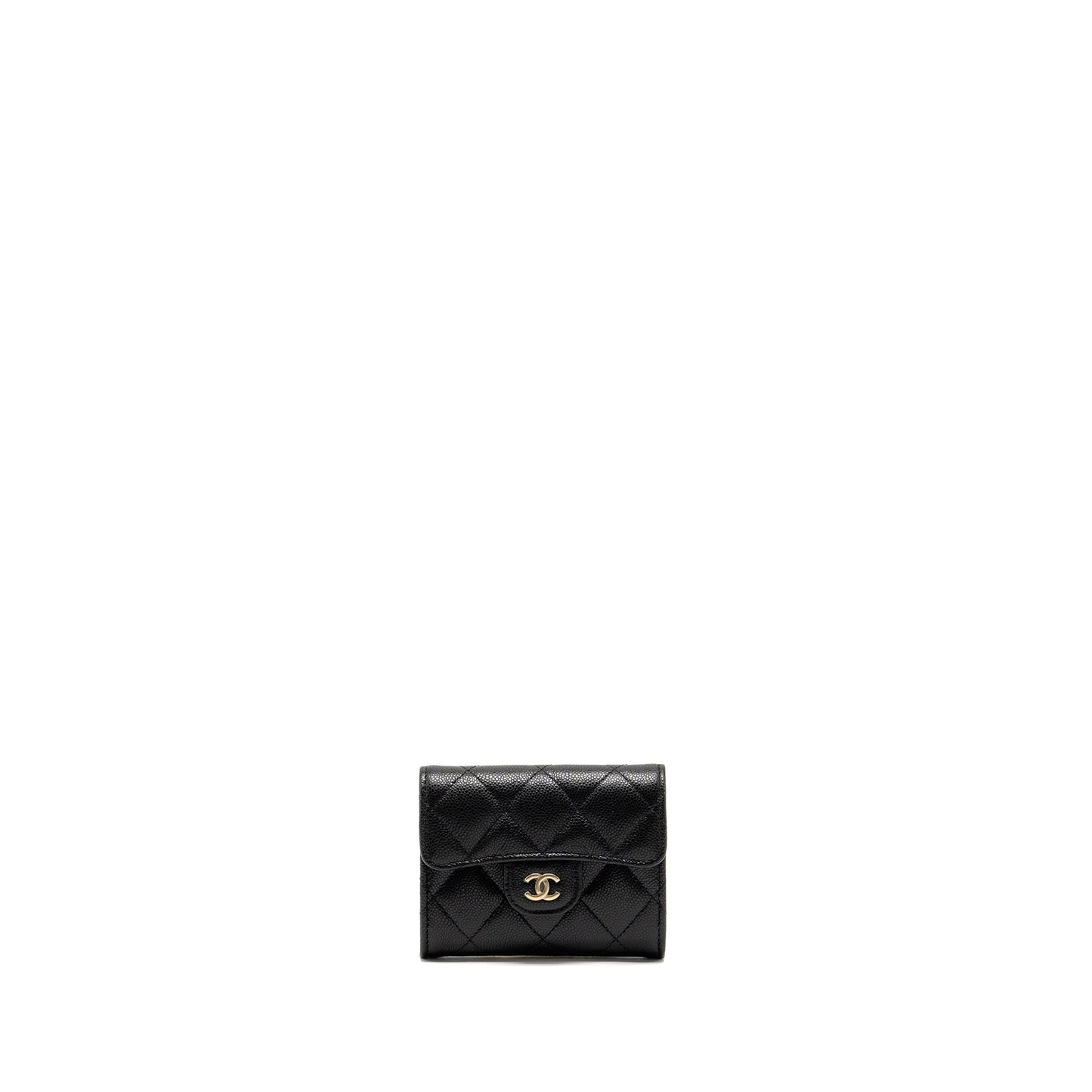 Chanel Classic Flap Card Holder Caviar Black L (Microchip)