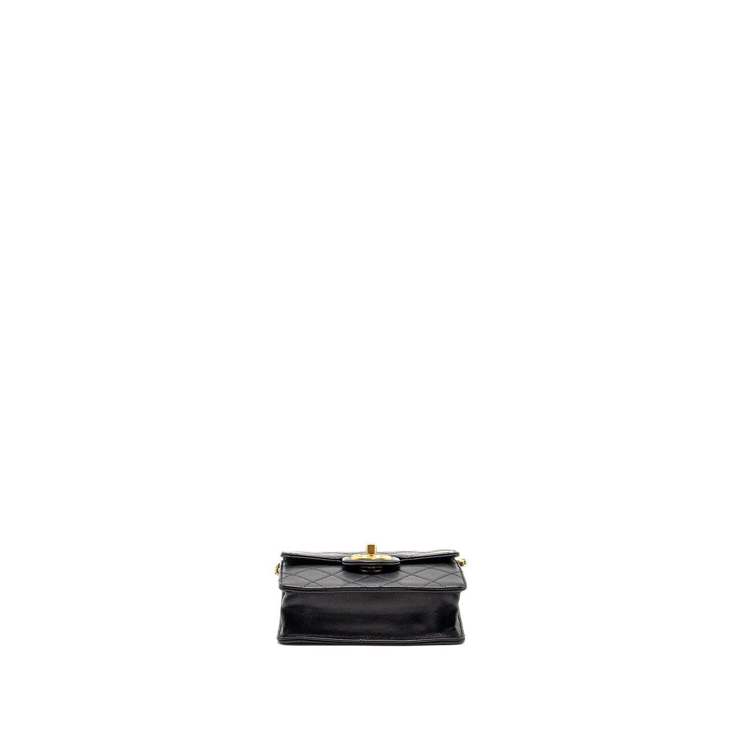 Chanel 19S Pearl Chain Quilted Vertical Flap Bag Lambskin Black