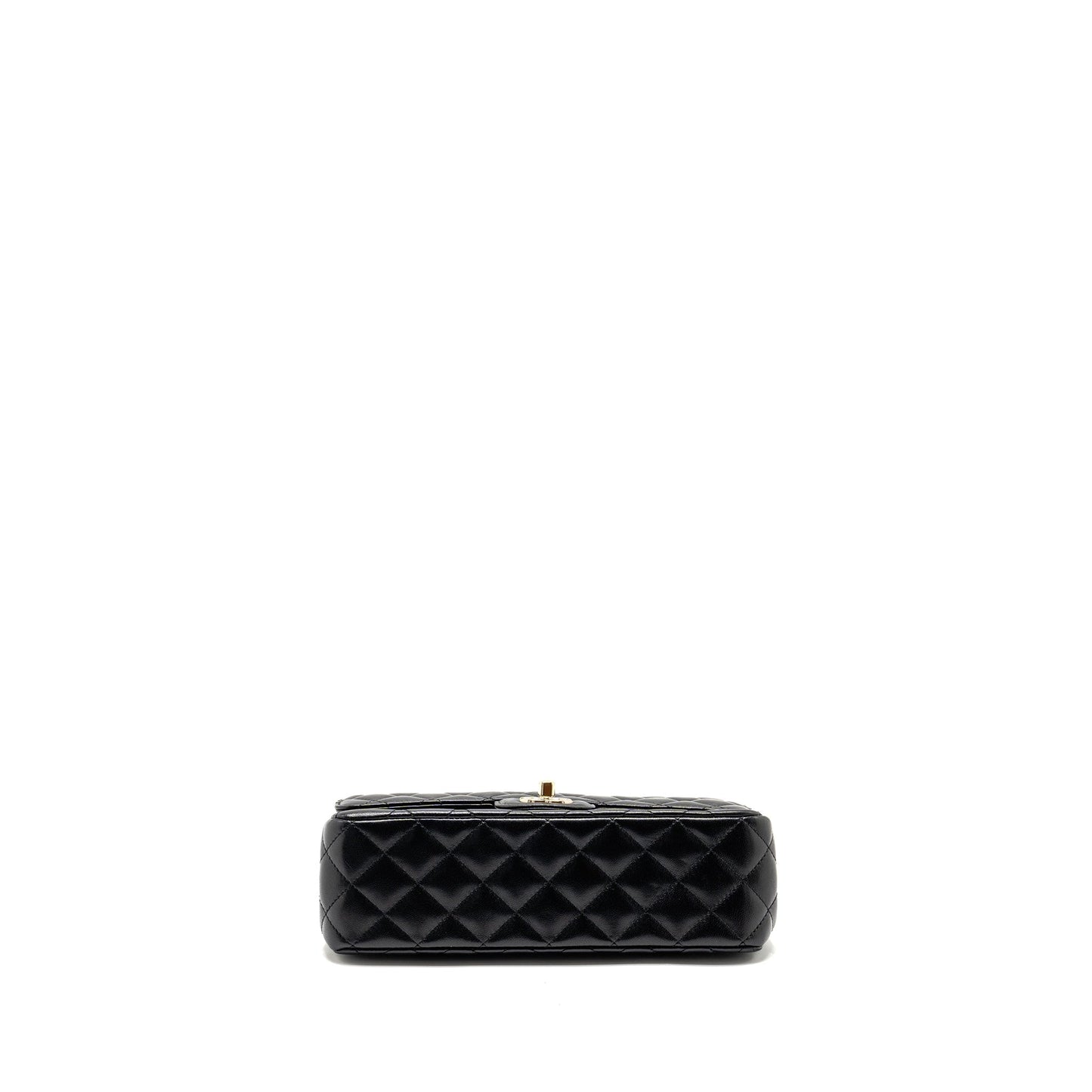 Chanel 23a Crystal Top Handle Flap Bag Shiny Lambskin Black L(microchip)